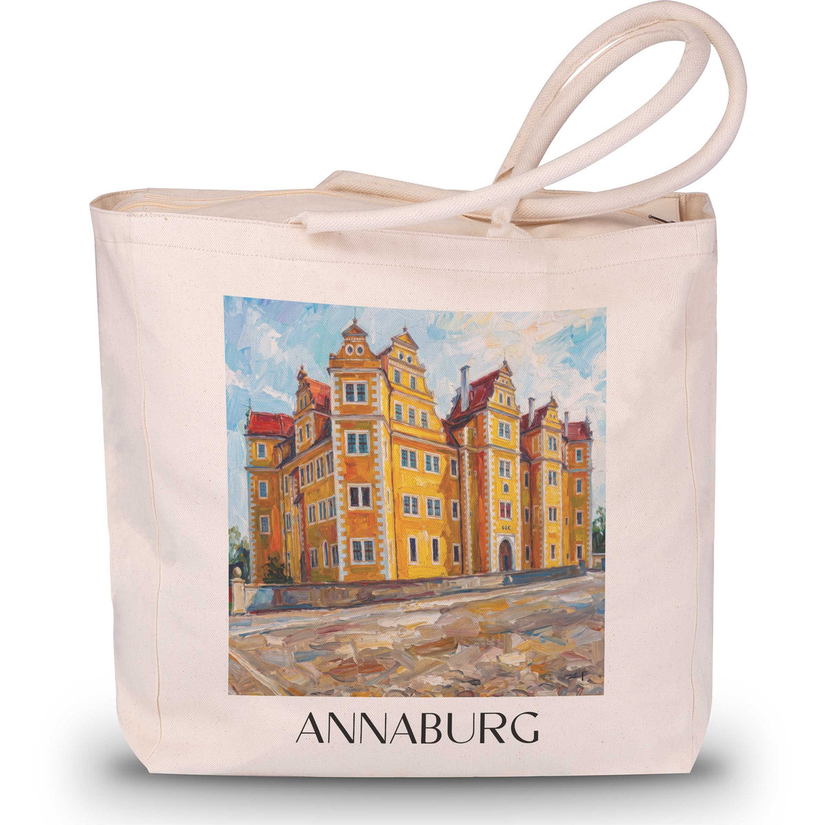 Annaburg Shopping Tasche - Sachsen-Anhalt - Deutschland Tote Bag - Einkaufstasche im Ölgemälde Stil - favplace