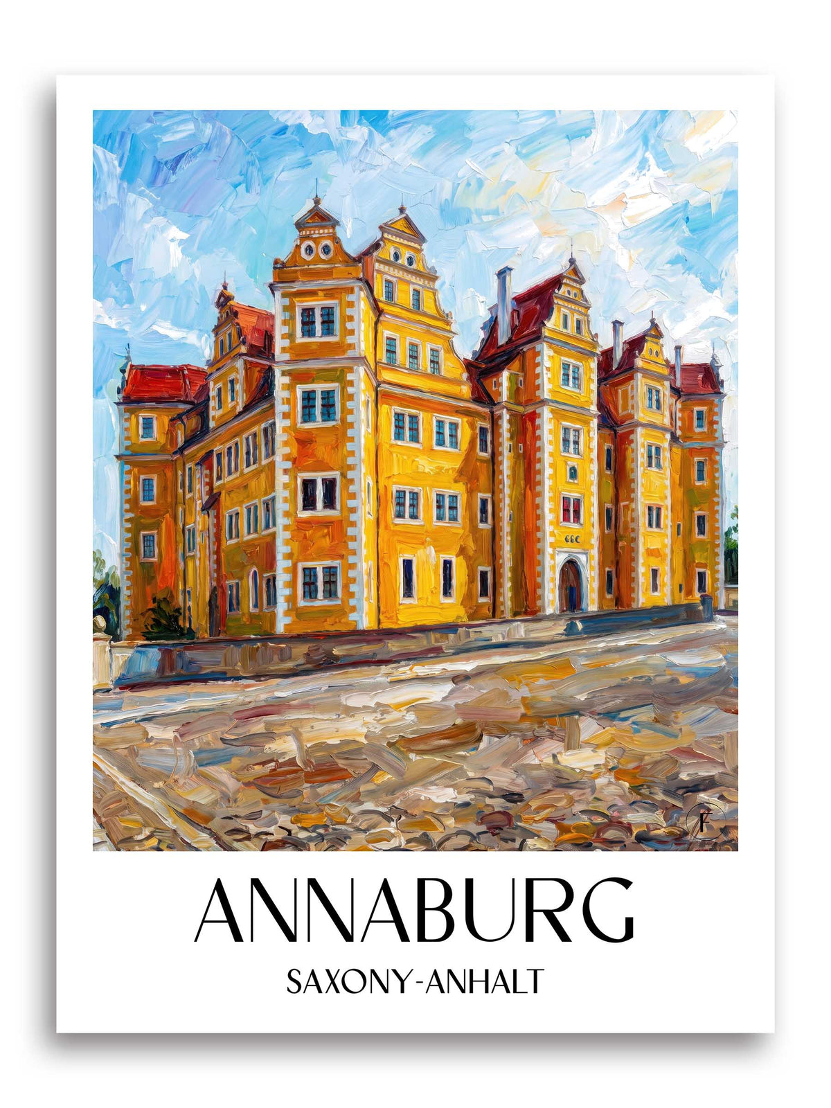 Annaburg Poster - Sachsen-Anhalt - Deutschland Kunstdruck - Ölgemälde von A4 bis A1