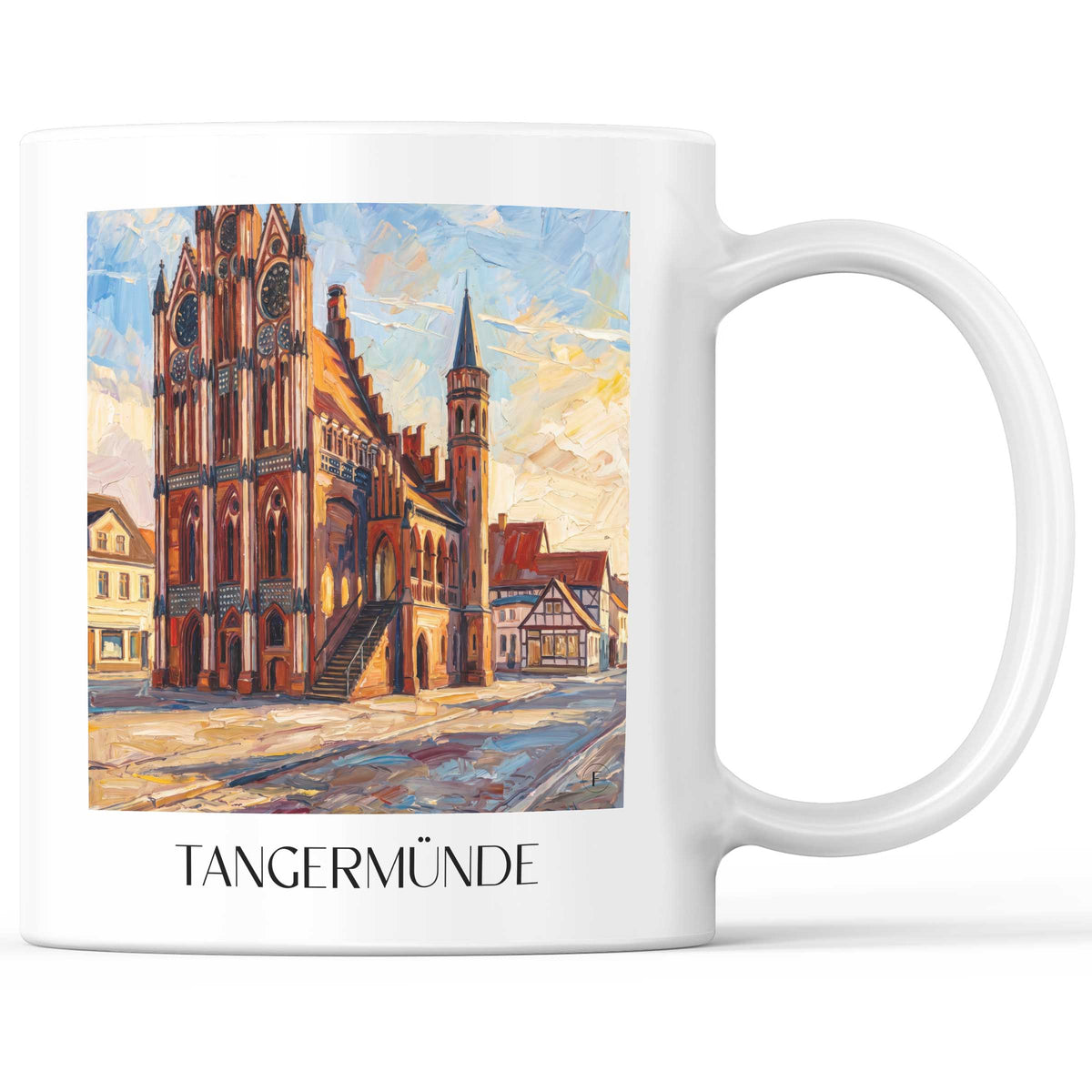 Tangermünde Kaffeebecher - Altmark - Deutschland Becher - Kaffeetasse im Ölgemälde Stil