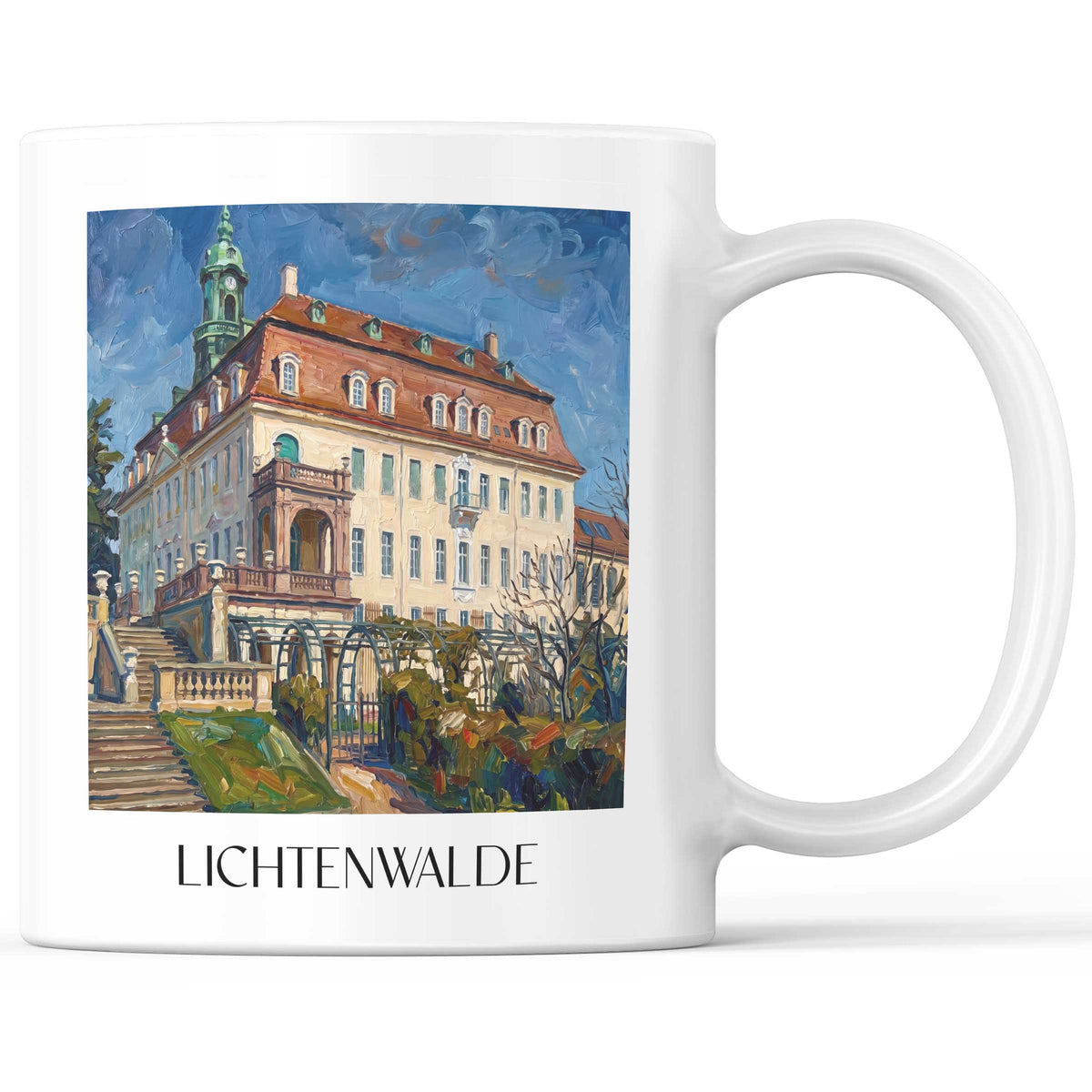 Lichtenwalde Kaffeebecher - Erzgebirgsvorland - Deutschland Becher - Kaffeetasse im Ölgemälde Stil