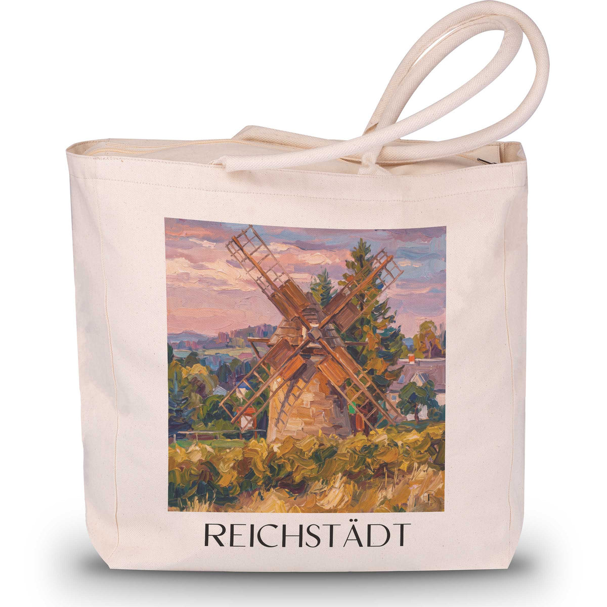 reichstädt-osterzgebirge-deutschland-einkaufstasche-oil-painting-oelgemaelde