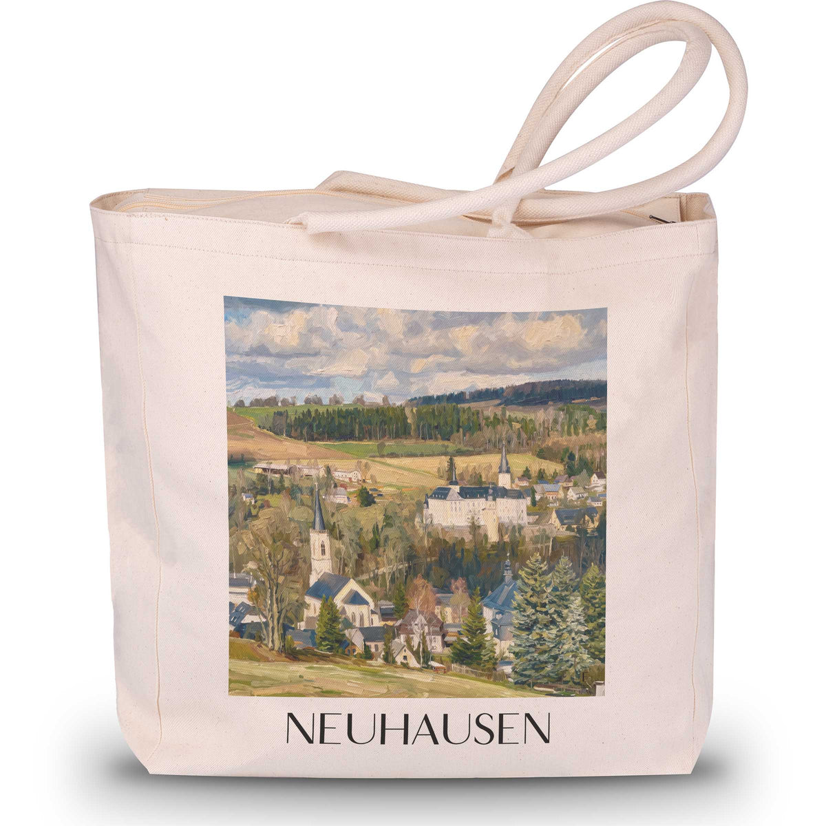 neuhausen-erzgebirge-deutschland-einkaufstasche-oil-painting-oelgemaelde