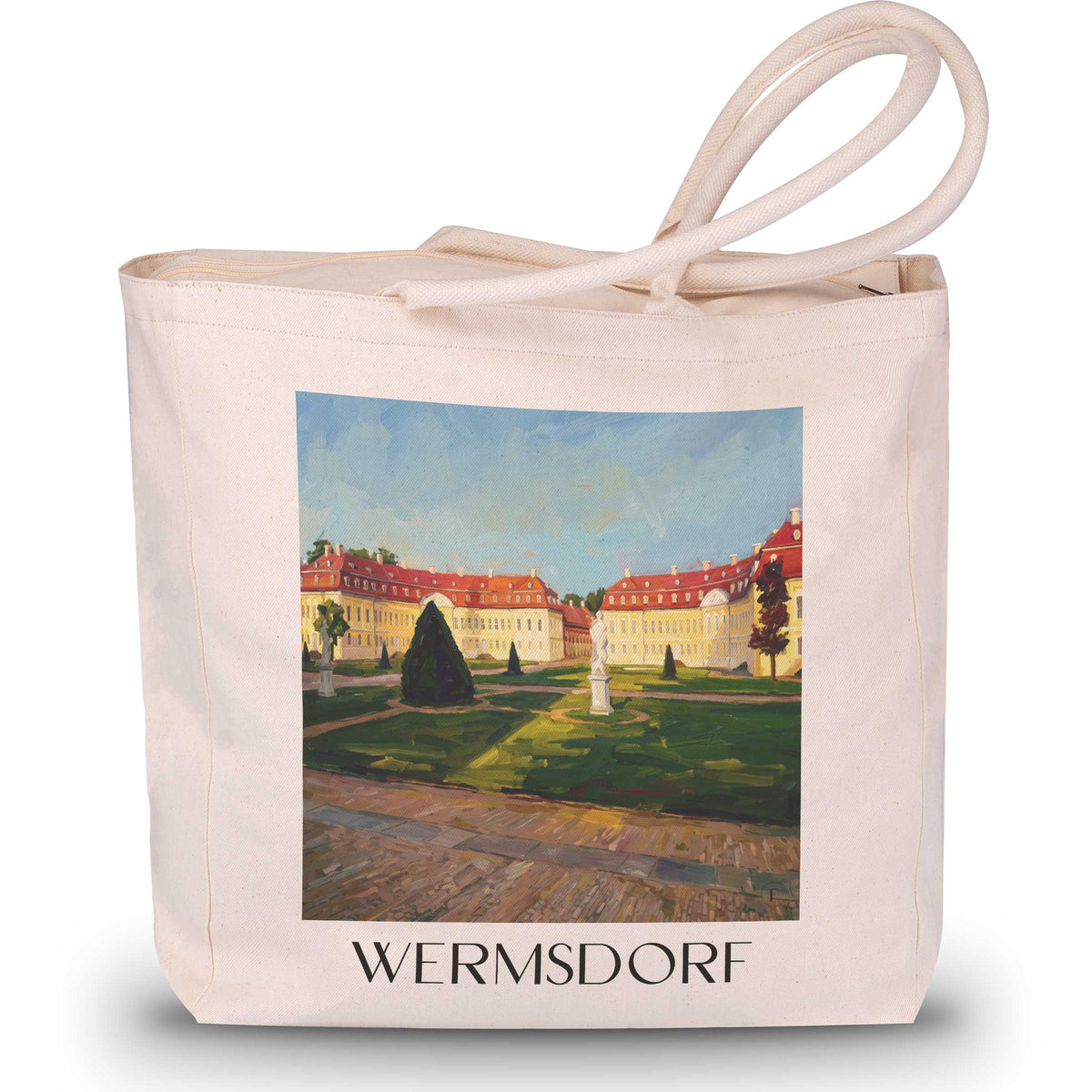 Wermsdorf Shopping Tasche - Sachsen - Deutschland Tote Bag - Einkaufstasche im Ölgemälde Stil - favplace