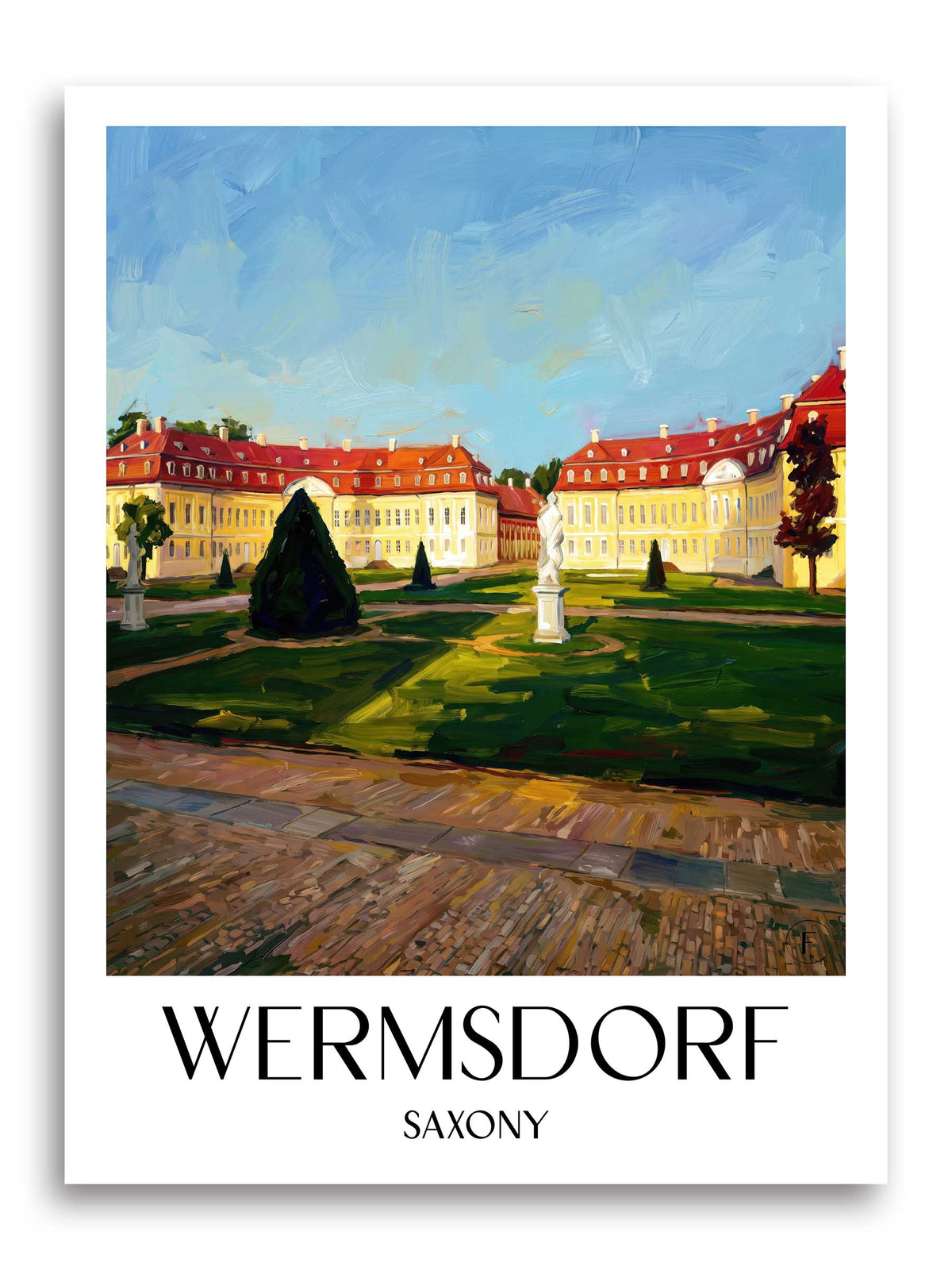 Wermsdorf Poster - Sachsen - Deutschland Kunstdruck - Ölgemälde von A4 bis A1