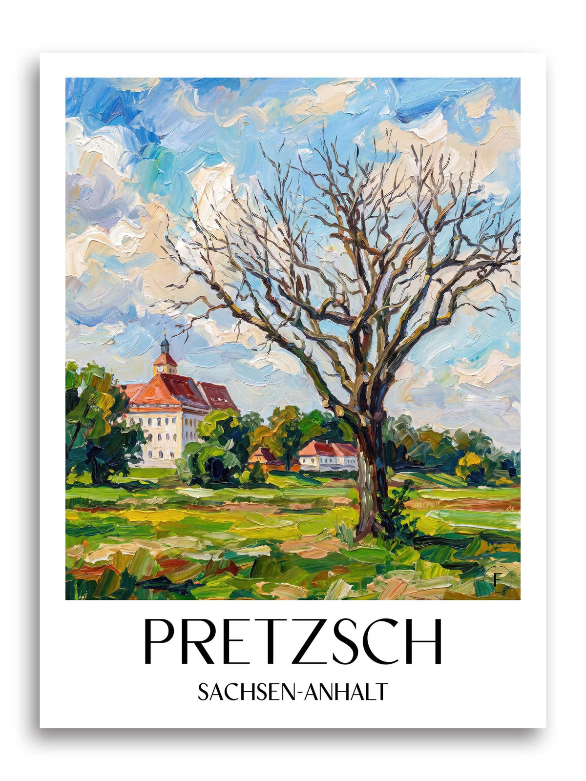pretzsch-sachsen-anhalt-deutschland-poster-oil-painting-oelgemaelde