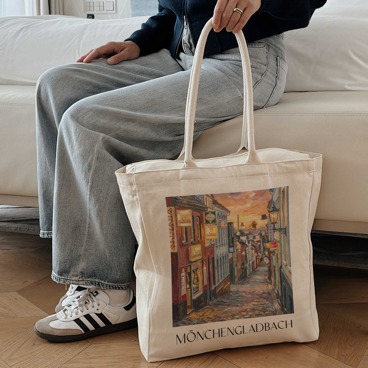 mönchengladbach-niederrhein-deutschland-einkaufstasche-oil-painting-oelgemaelde