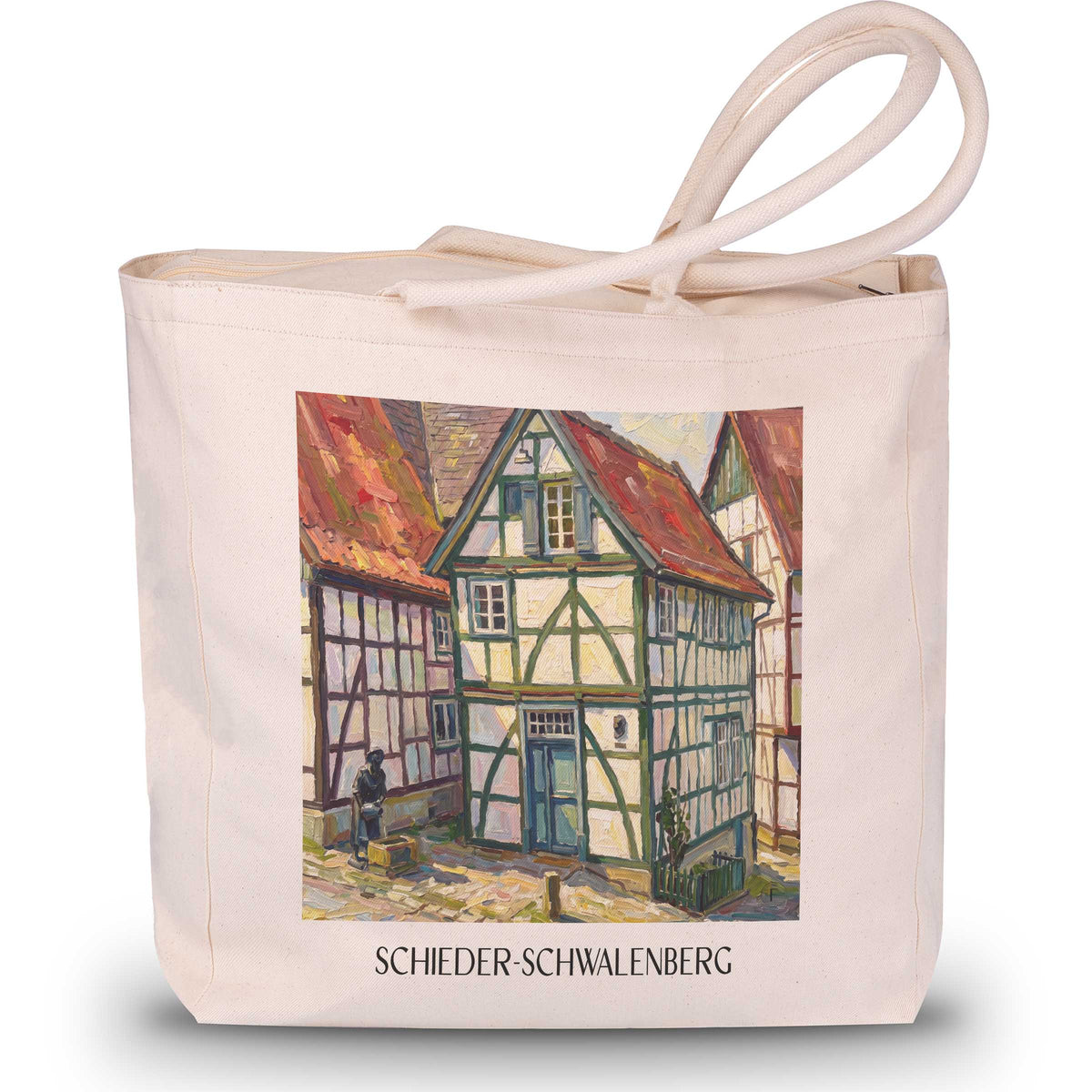schieder-schwalenberg-lipperland-deutschland-einkaufstasche-oil-painting-oelgemaelde