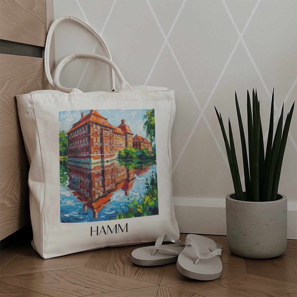 hamm-westfalen-deutschland-einkaufstasche-oil-painting-oelgemaelde