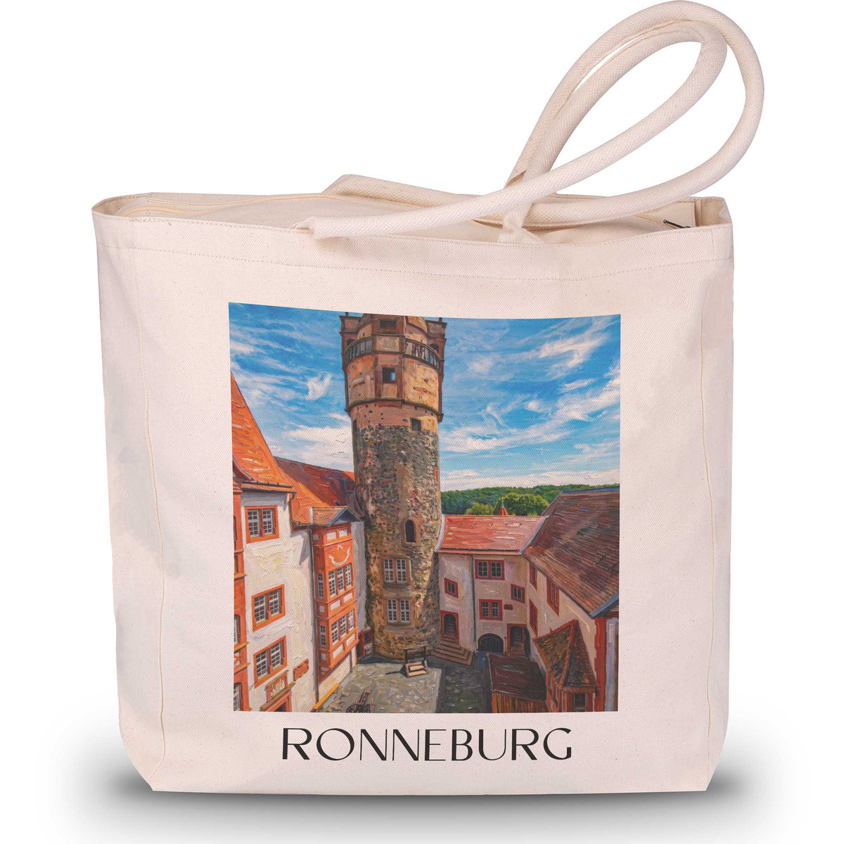 ronneburg-wetterau-deutschland-einkaufstasche-oil-painting-oelgemaelde