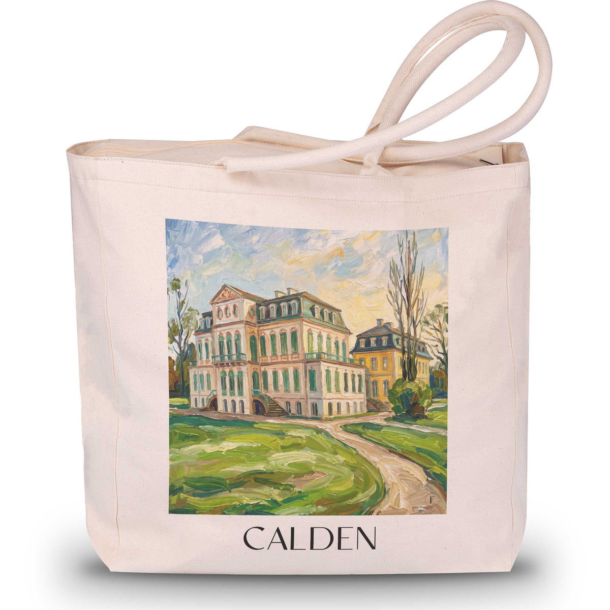 Calden Shopping Tasche - Nordhessen - Deutschland Tote Bag - Einkaufstasche im Ölgemälde Stil - favplace