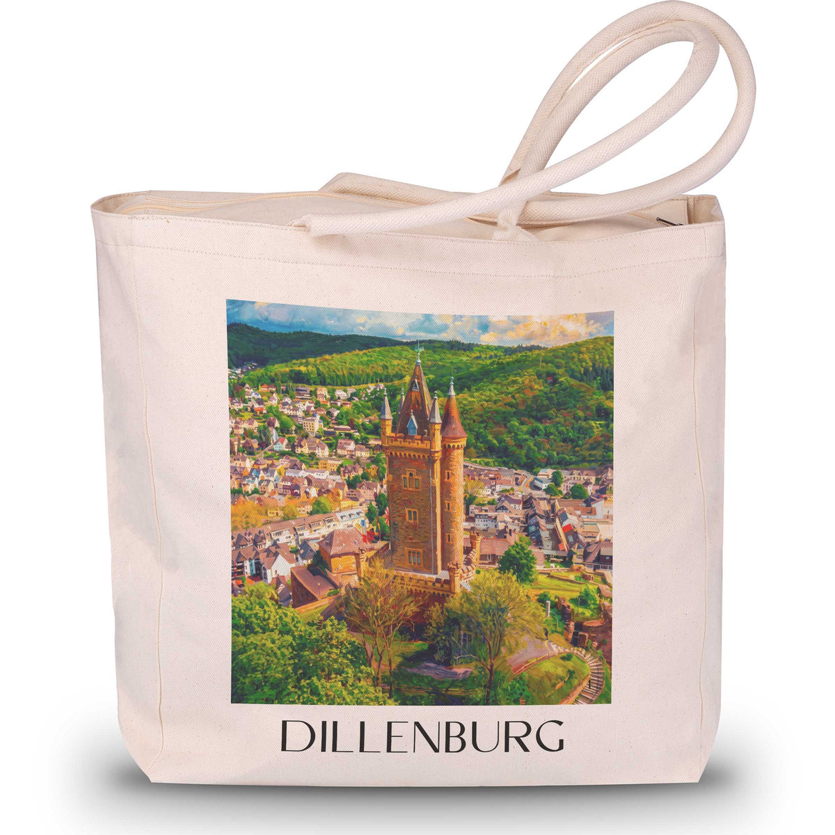 dillenburg-lahn-dill-bergland-deutschland-einkaufstasche-oil-painting-oelgemaelde