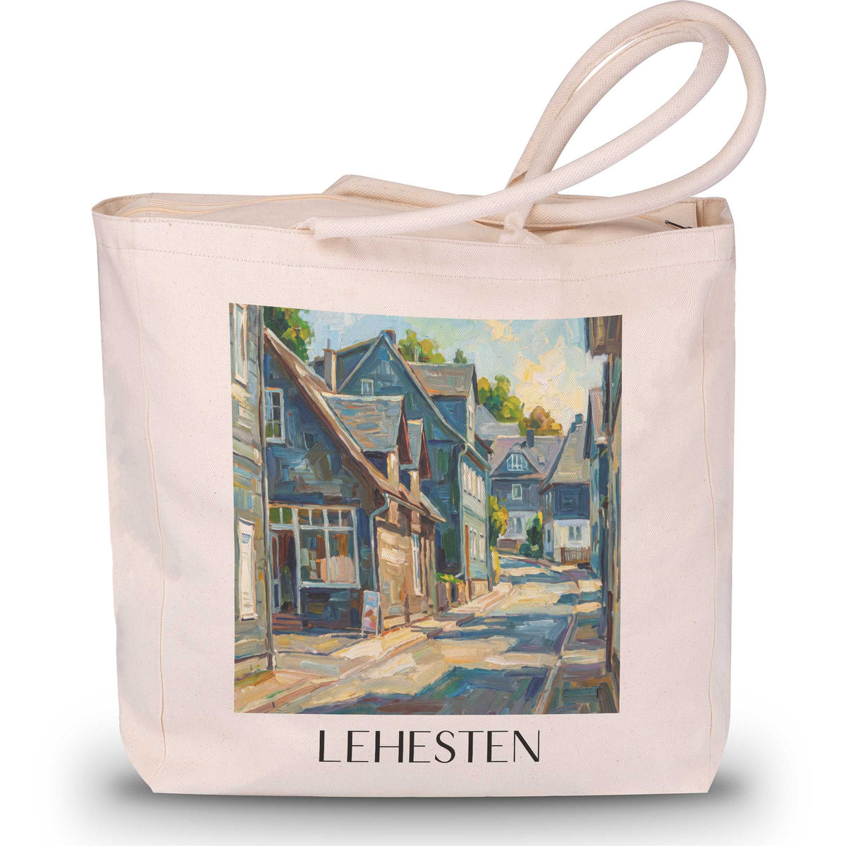lehesten--thüringen-deutschland-einkaufstasche-oil-painting-oelgemaelde