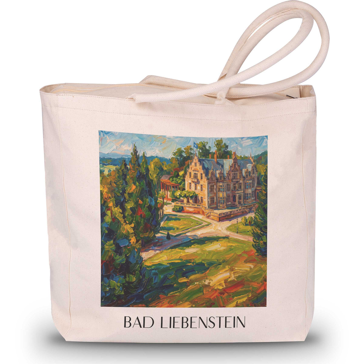 bad-liebenstein-thüringer-wald-deutschland-einkaufstasche-oil-painting-oelgemaelde