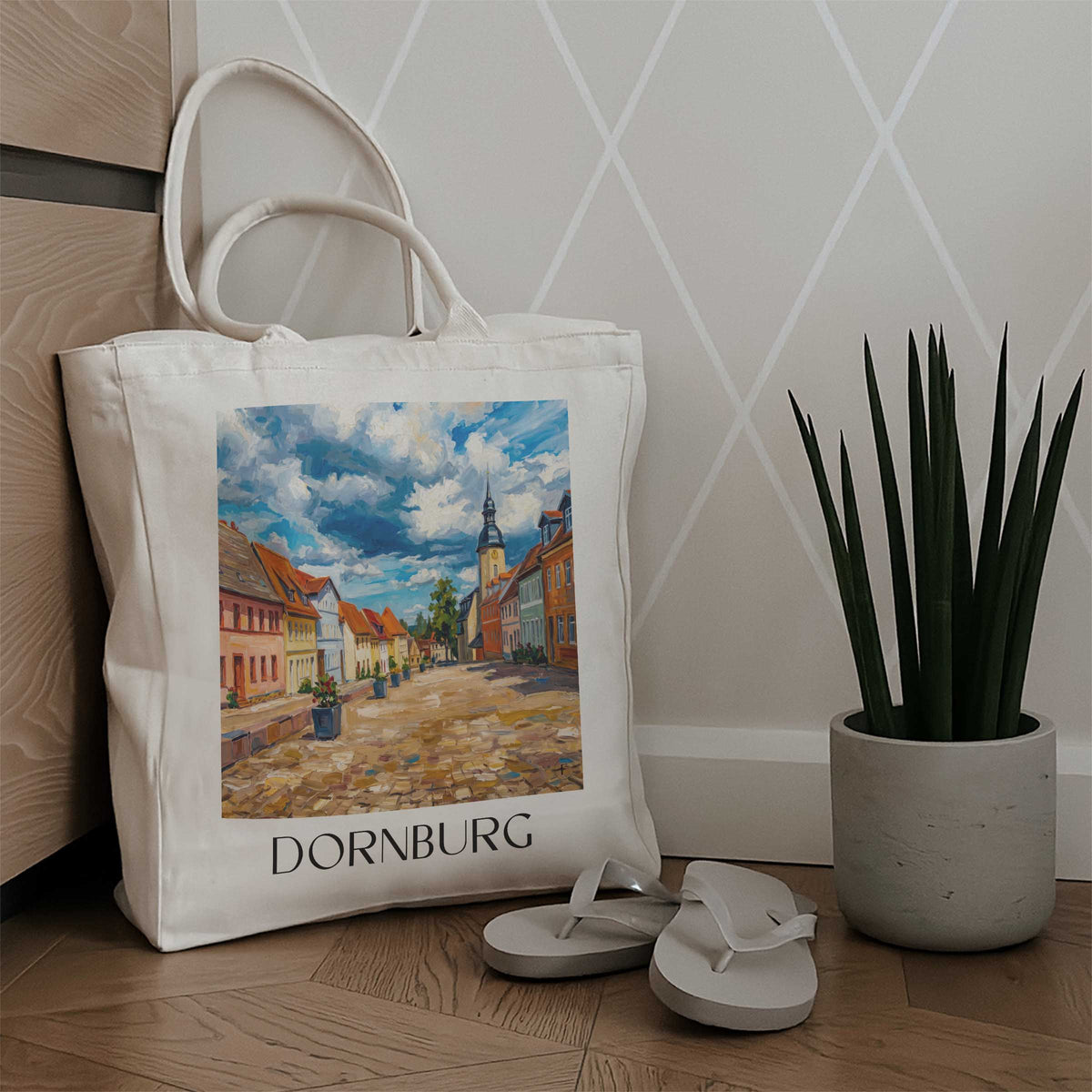 dornburg-saaletal-deutschland-einkaufstasche-oil-painting-oelgemaelde