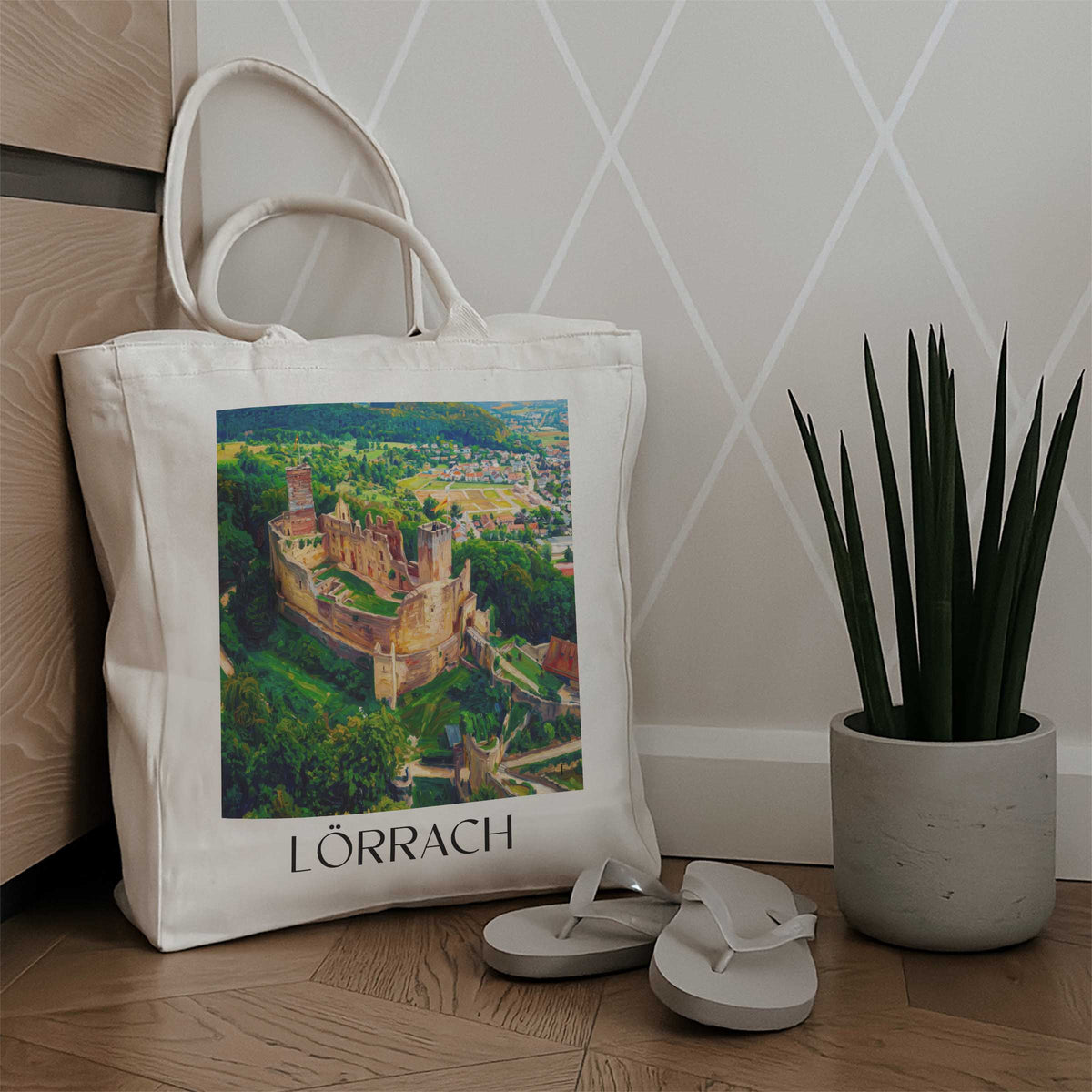 lörrach-südschwarzwald-deutschland-einkaufstasche-oil-painting-oelgemaelde