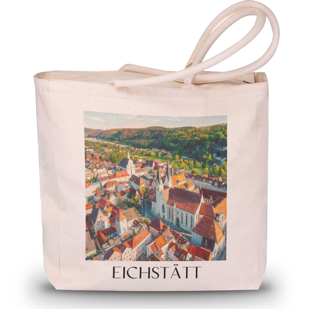eichstätt-altmühltal-deutschland-einkaufstasche-oil-painting-oelgemaelde