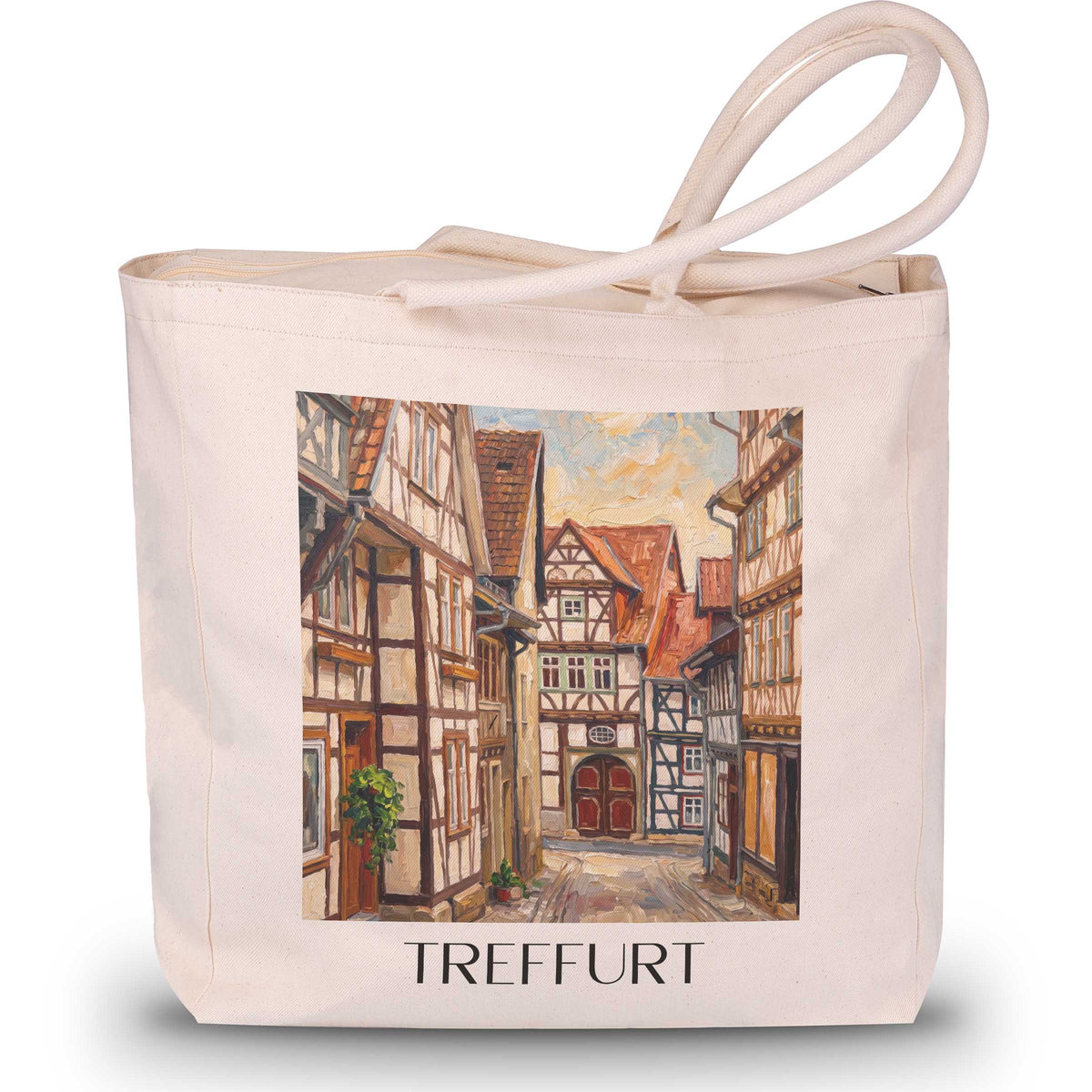 treffurt-werratal-deutschland-einkaufstasche-oil-painting-oelgemaelde