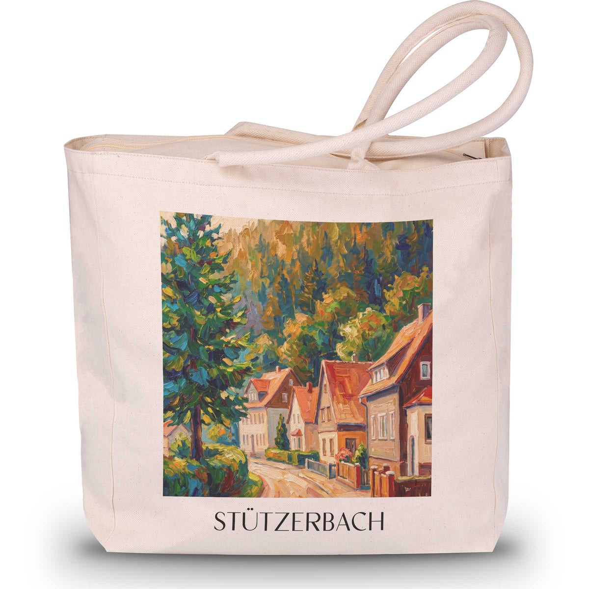 stützerbach-thüringer-wald-deutschland-einkaufstasche-oil-painting-oelgemaelde