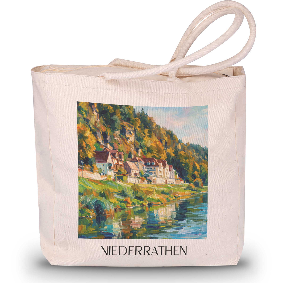 niederrathen-sächsische-schweiz-deutschland-einkaufstasche-oil-painting-oelgemaelde