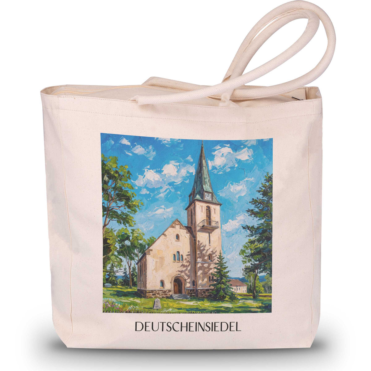 deutscheinsiedel-erzgebirge-deutschland-einkaufstasche-oil-painting-oelgemaelde