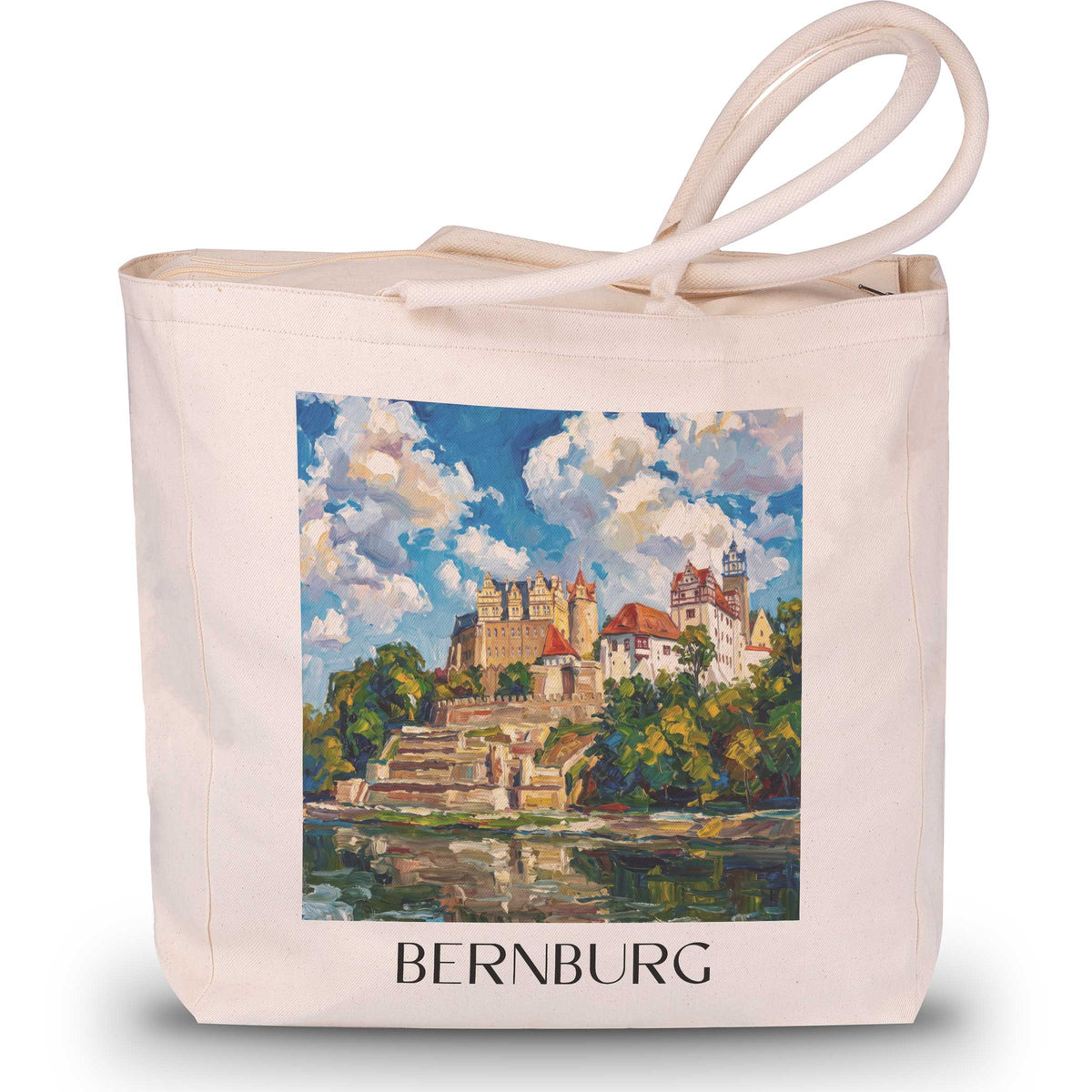 bernburg-saale-deutschland-einkaufstasche-oil-painting-oelgemaelde