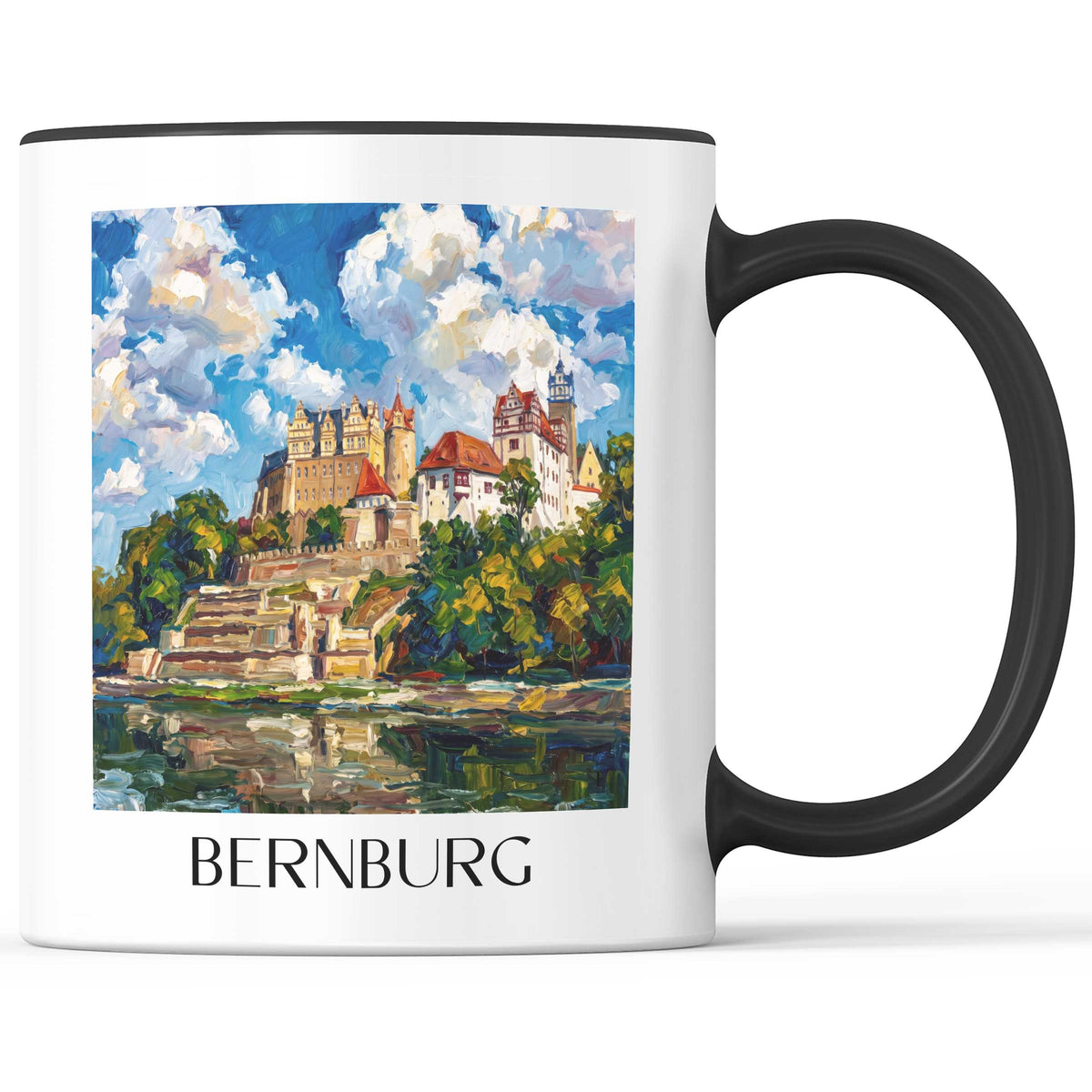 Bernburg Kaffeebecher - Saale - Deutschland Becher - Kaffeetasse im Ölgemälde Stil