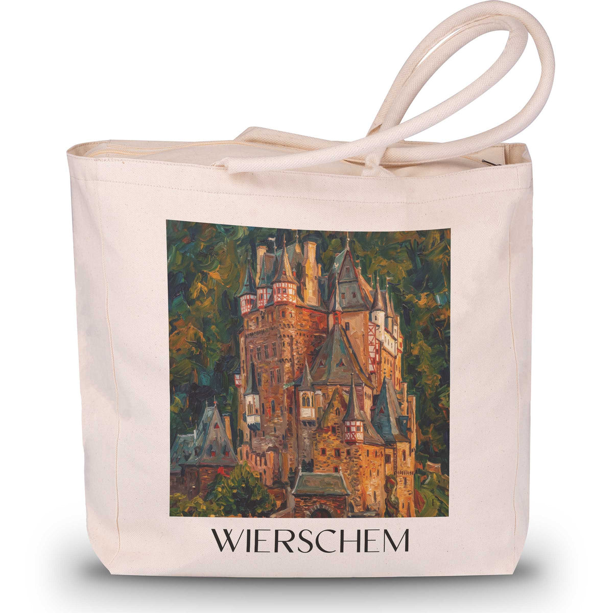 wierschem-eifel-deutschland-einkaufstasche-oil-painting-oelgemaelde