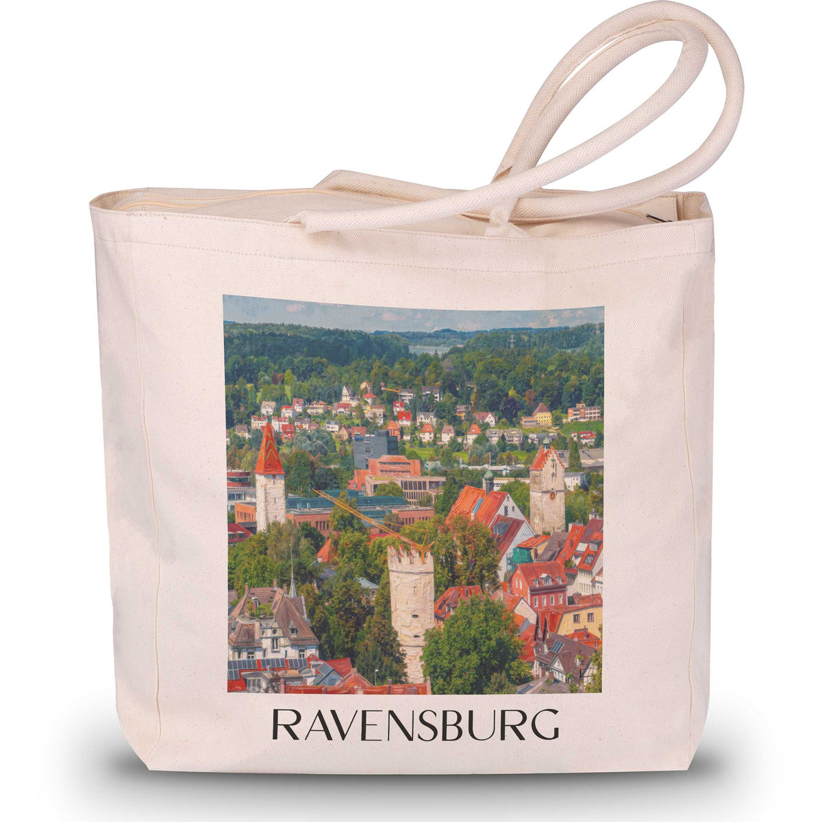 Ravensburg Shopping Tasche - Oberschwaben - Deutschland Tote Bag - Einkaufstasche im Ölgemälde Stil - favplace