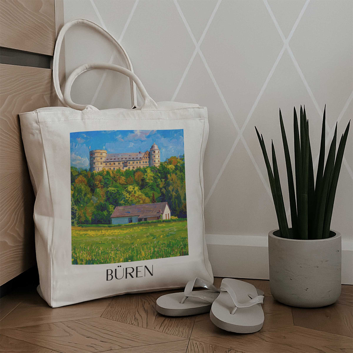 büren-paderborner-land-deutschland-einkaufstasche-oil-painting-oelgemaelde