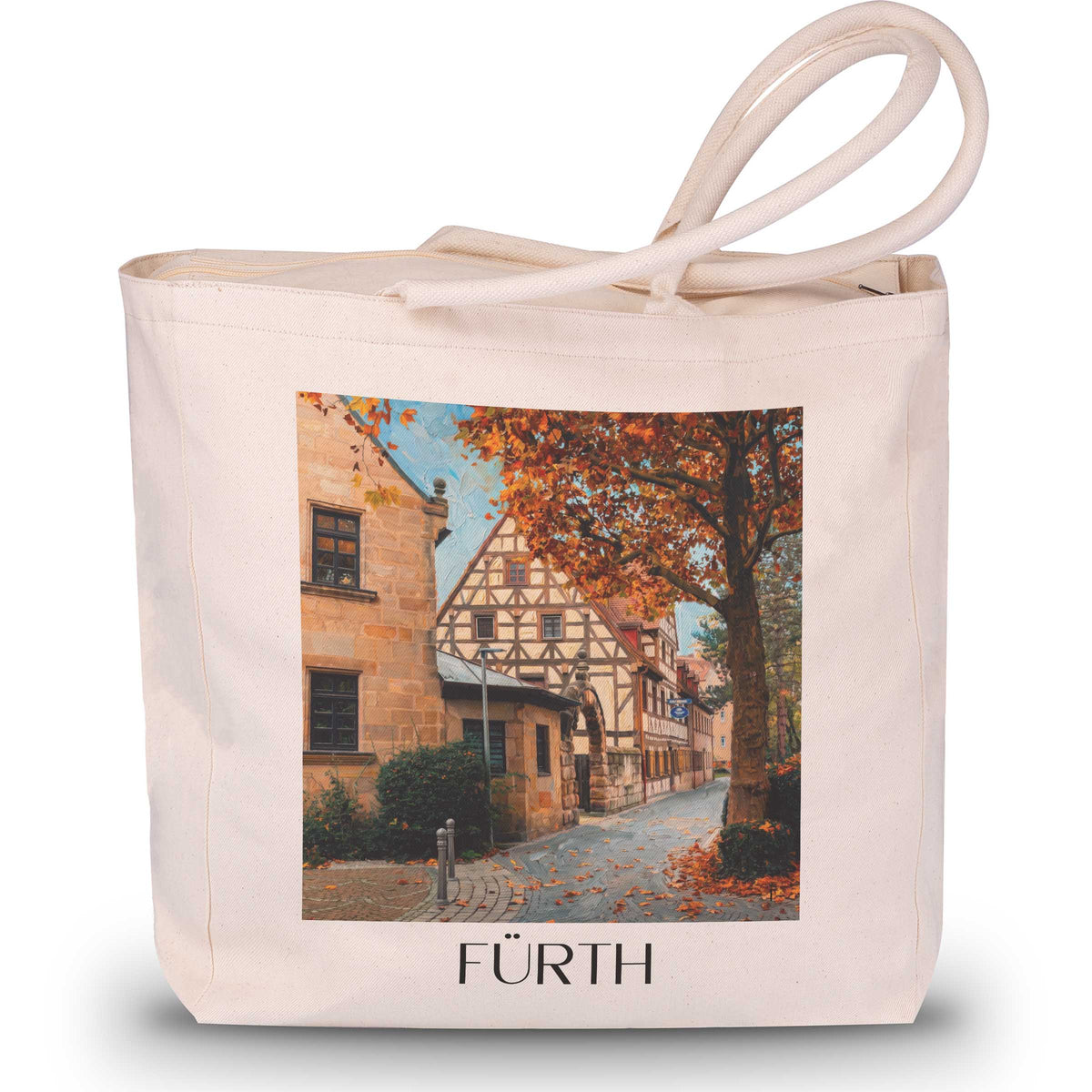 Fürth Shopping Tasche - Mittelfranken - Deutschland Tote Bag - Einkaufstasche im Ölgemälde Stil - favplace