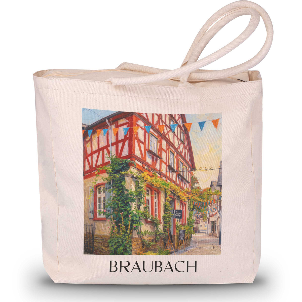 braubach-mittelrheintal-deutschland-einkaufstasche-oil-painting-oelgemaelde