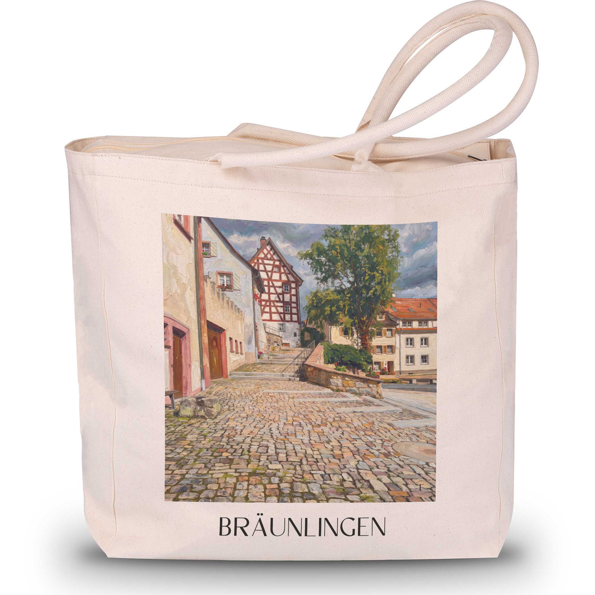 bräunlingen-schwarzwald-deutschland-einkaufstasche-oil-painting-oelgemaelde