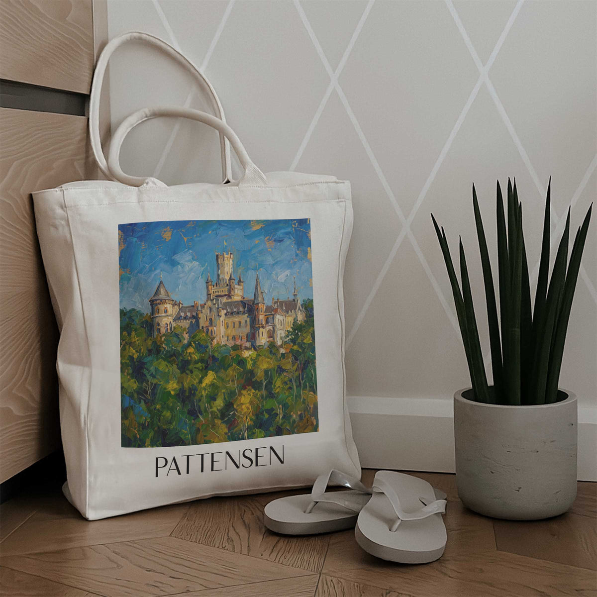 pattensen-calenberger-land-deutschland-einkaufstasche-oil-painting-oelgemaelde