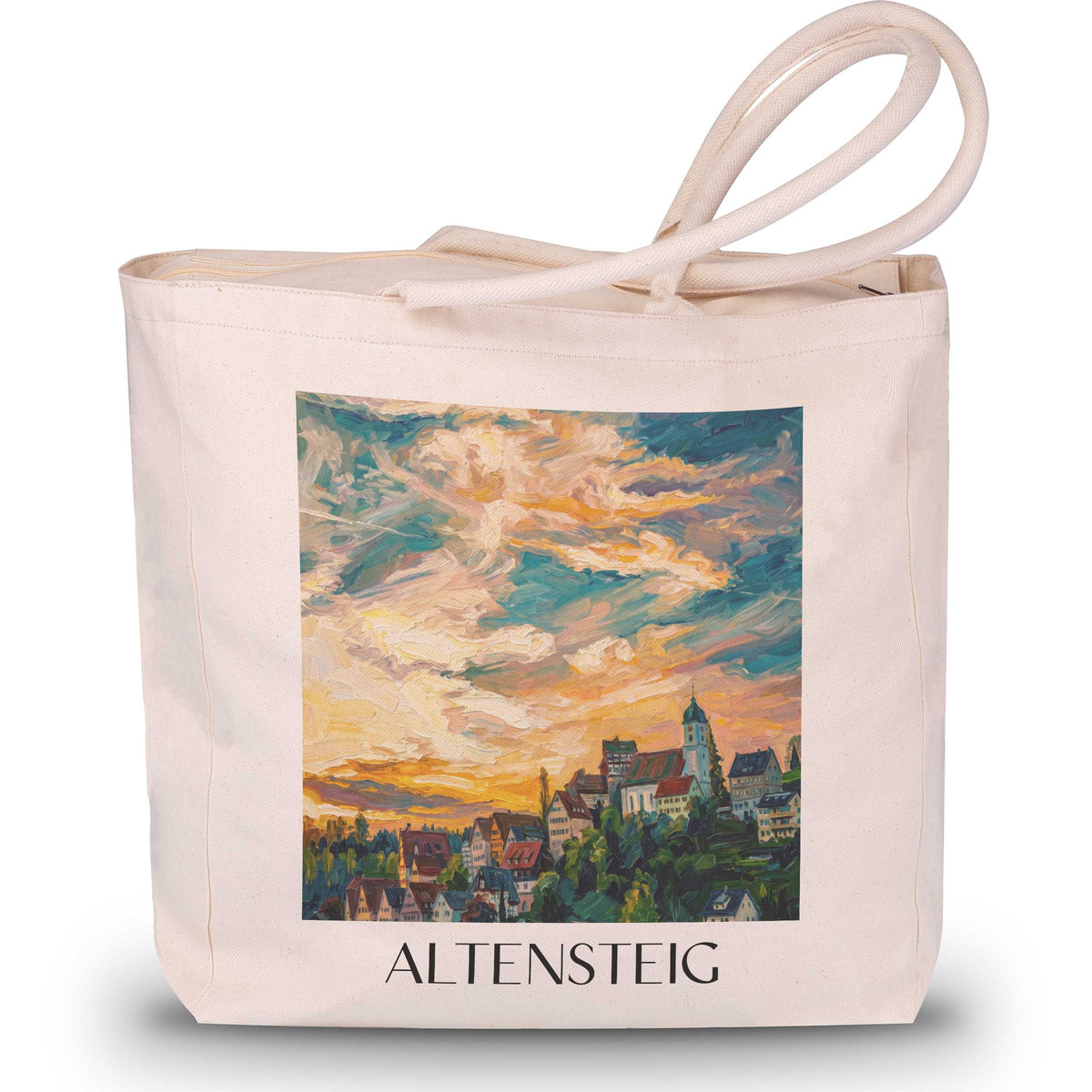 altensteig-nordschwarzwald-deutschland-einkaufstasche-oil-painting-oelgemaelde