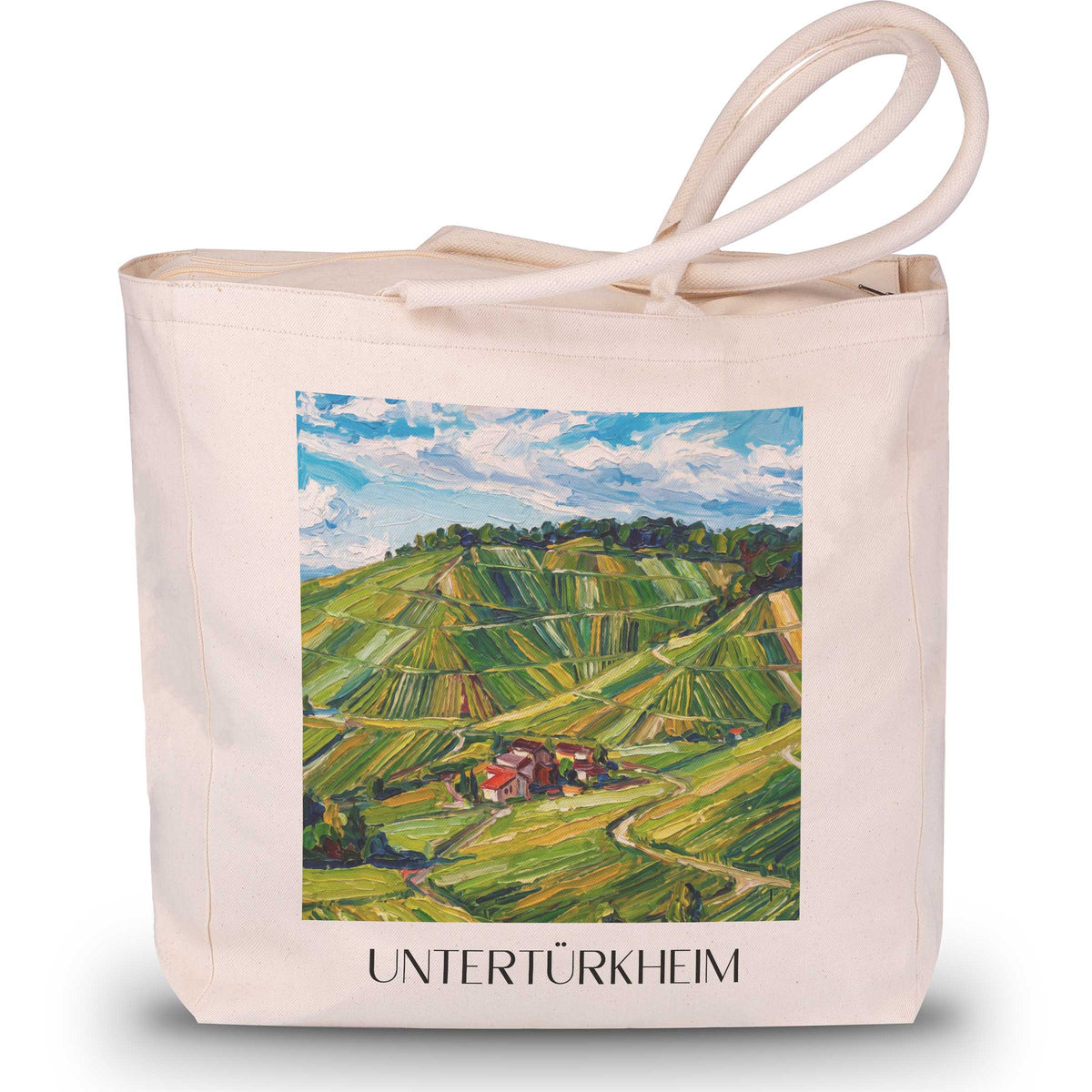 Untertürkheim Shopping Tasche - Stuttgart - Deutschland Tote Bag - Einkaufstasche im Ölgemälde Stil - favplace