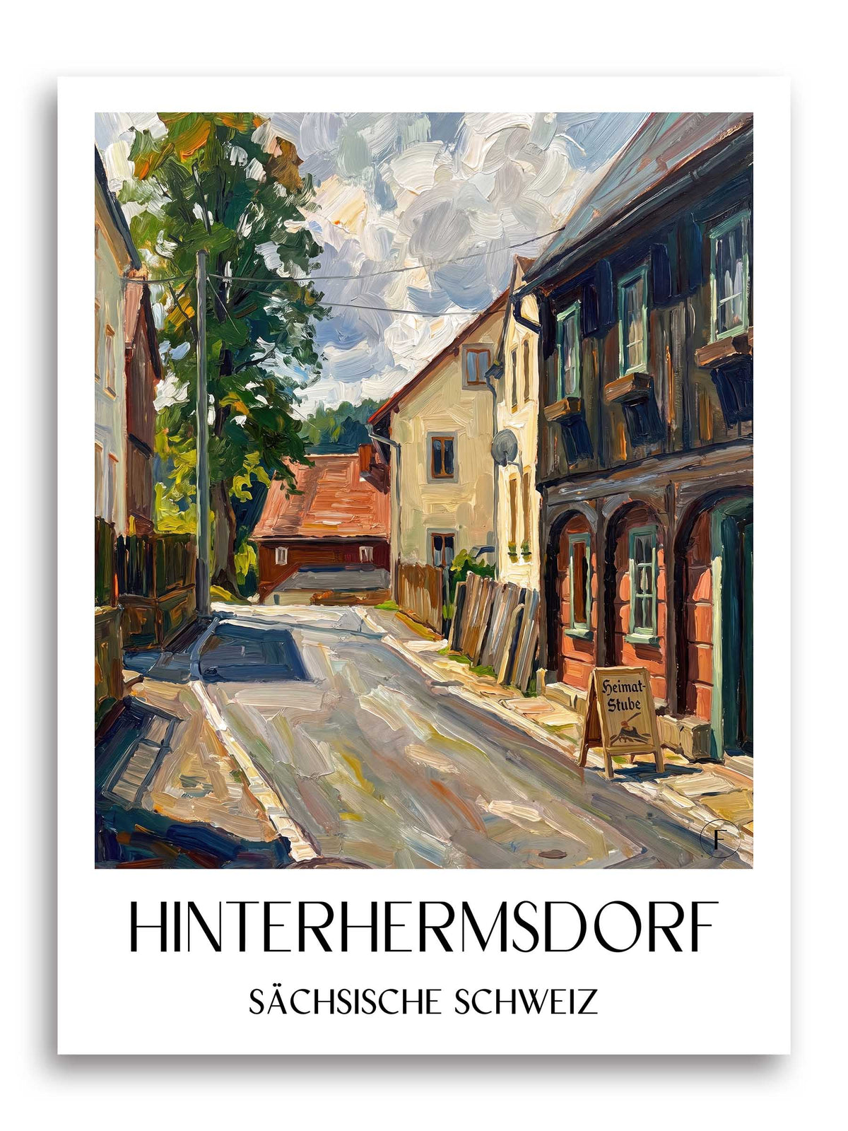 hinterhermsdorf-sächsische-schweiz-deutschland-poster-oil-painting-oelgemaelde