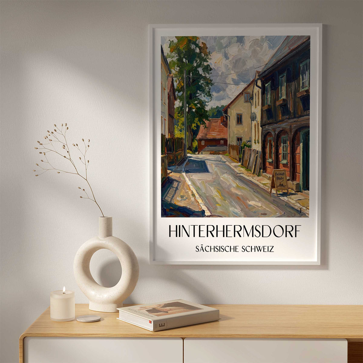 hinterhermsdorf-sächsische-schweiz-deutschland-poster-oil-painting-oelgemaelde