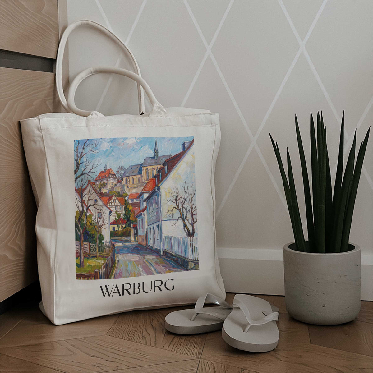 warburg-westfalen-deutschland-einkaufstasche-oil-painting-oelgemaelde