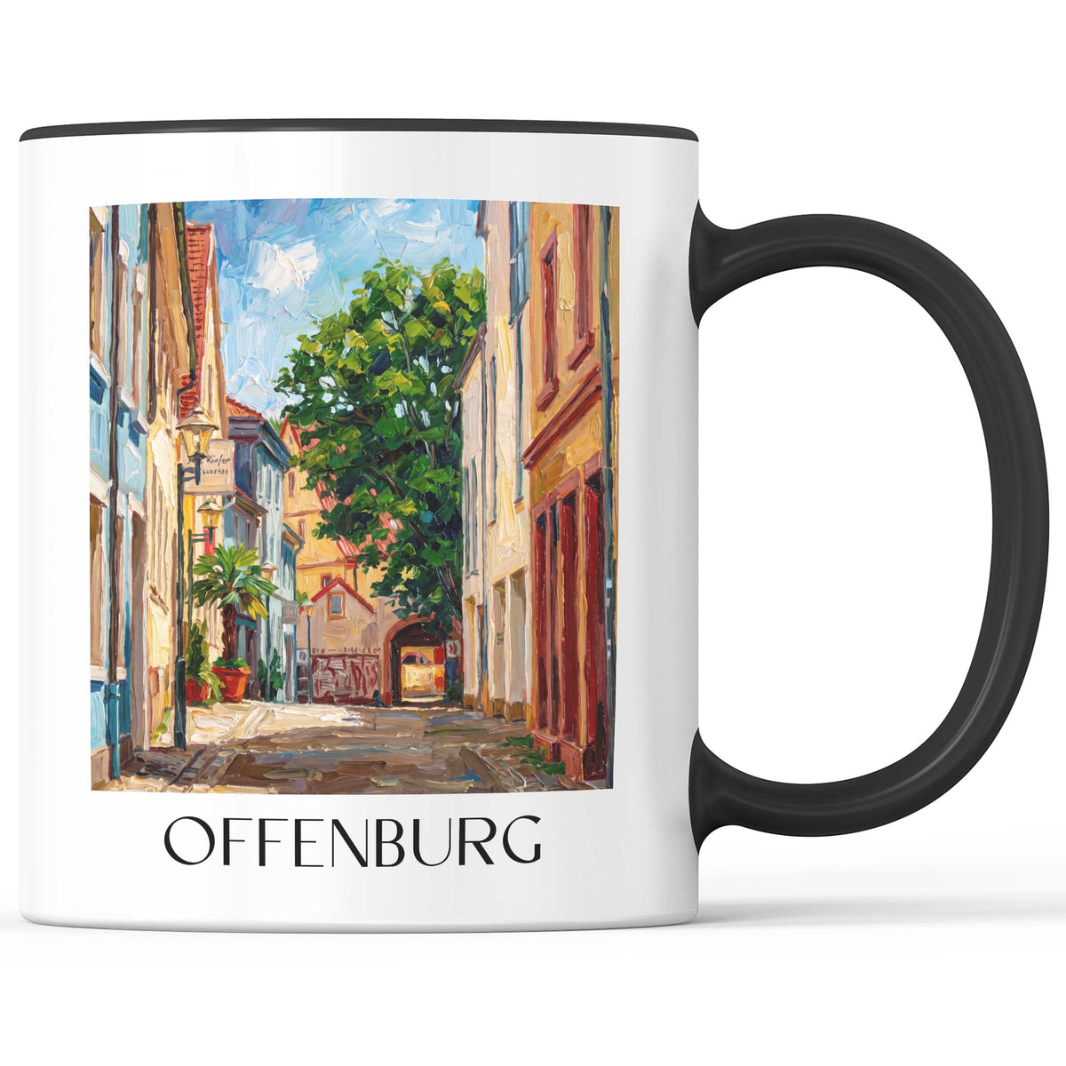 Offenburg Kaffeebecher - Schwarzwald - Deutschland Becher - Kaffeetasse im Ölgemälde Stil