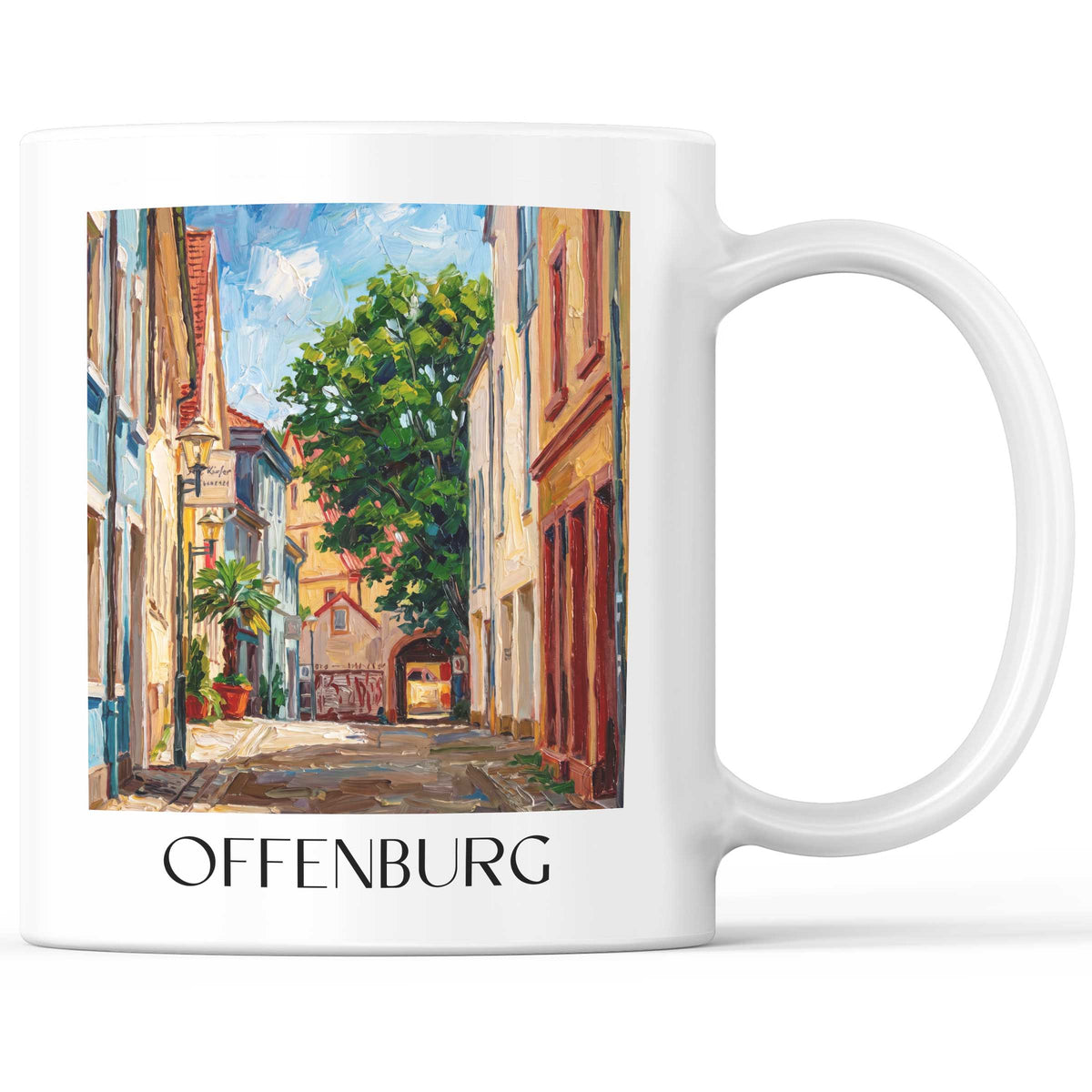 Offenburg Kaffeebecher - Schwarzwald - Deutschland Becher - Kaffeetasse im Ölgemälde Stil