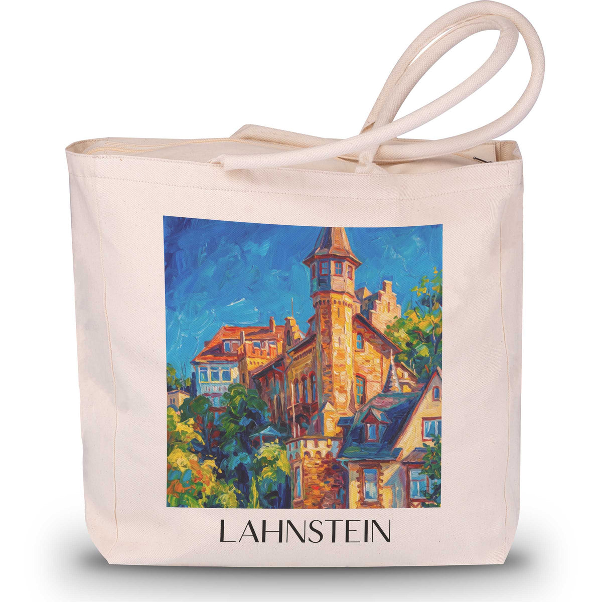 lahnstein-mittelrheintal-deutschland-einkaufstasche-oil-painting-oelgemaelde