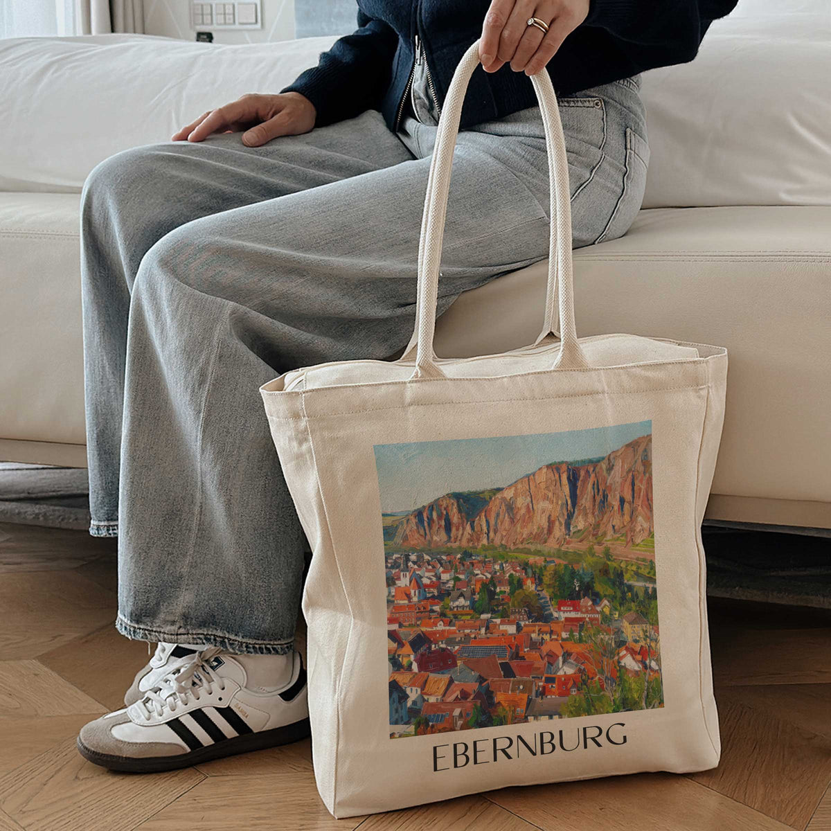ebernburg-rheinland-pfalz-deutschland-einkaufstasche-oil-painting-oelgemaelde