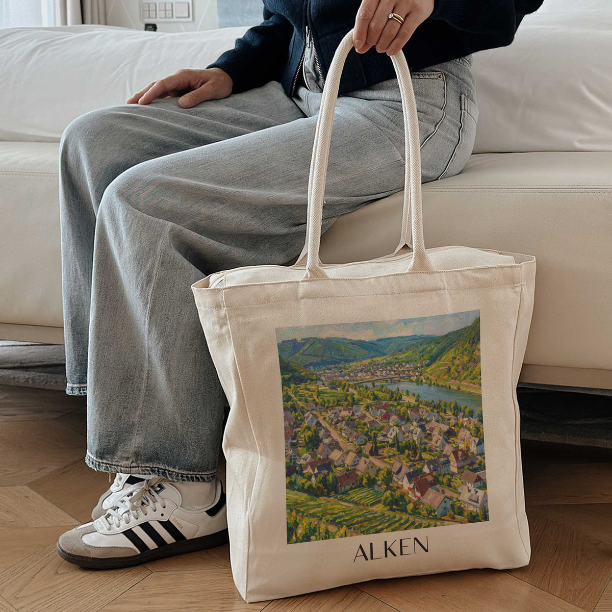 alken-moseltal-deutschland-einkaufstasche-oil-painting-oelgemaelde