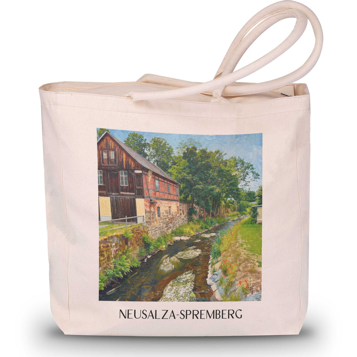 neusalza-spremberg-oberlausitz-deutschland-einkaufstasche-oil-painting-oelgemaelde