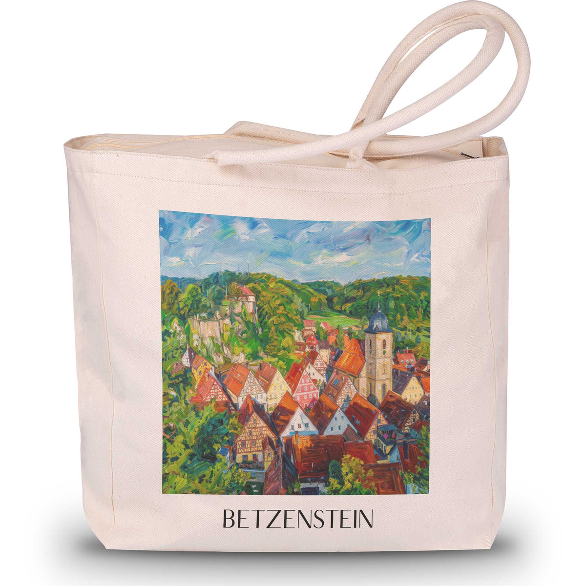 betzenstein-fränkische-schweiz-deutschland-einkaufstasche-oil-painting-oelgemaelde