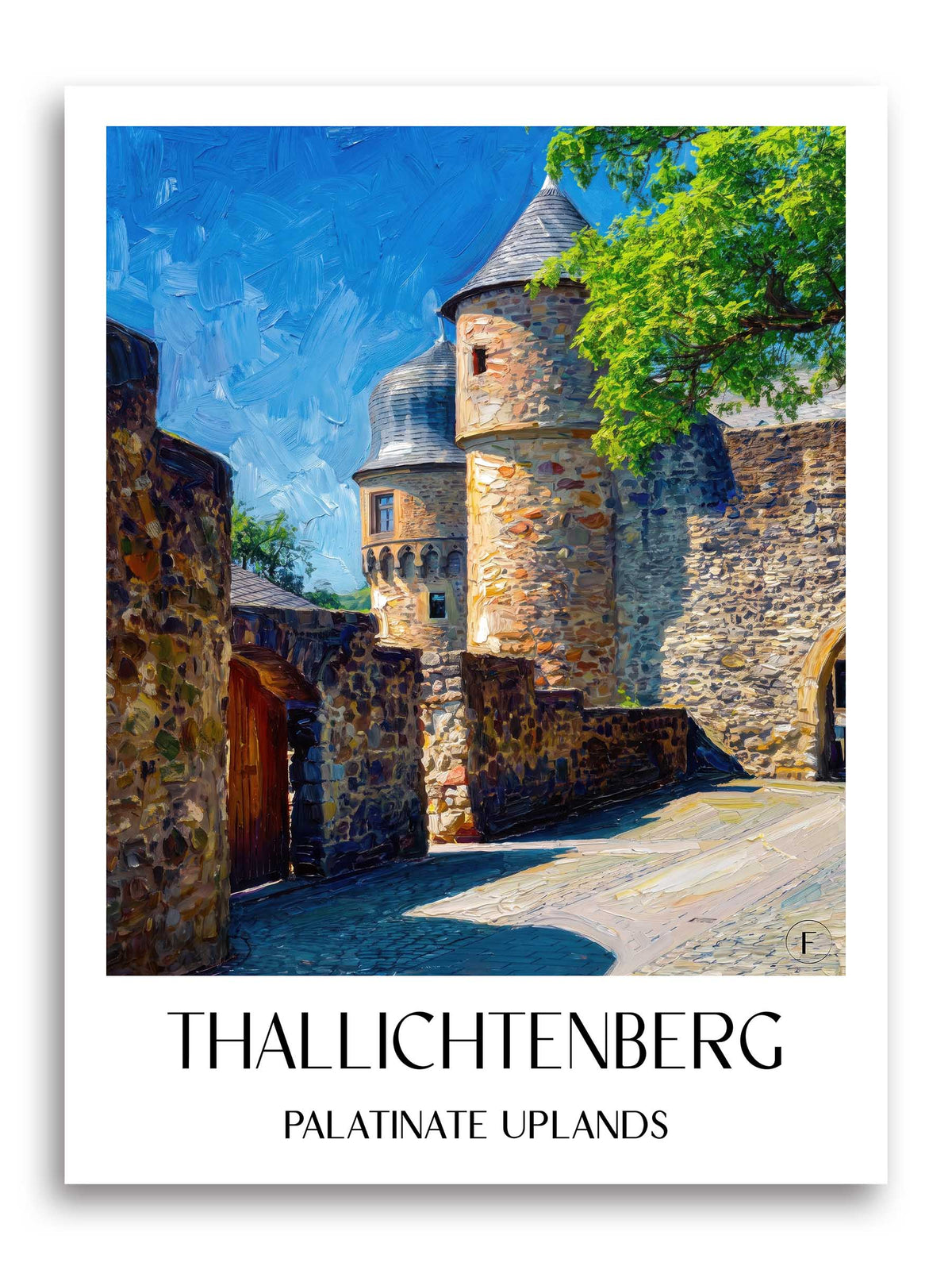 Thallichtenberg Poster - Pfälzer Bergland - Deutschland Kunstdruck - Ölgemälde von A4 bis A1