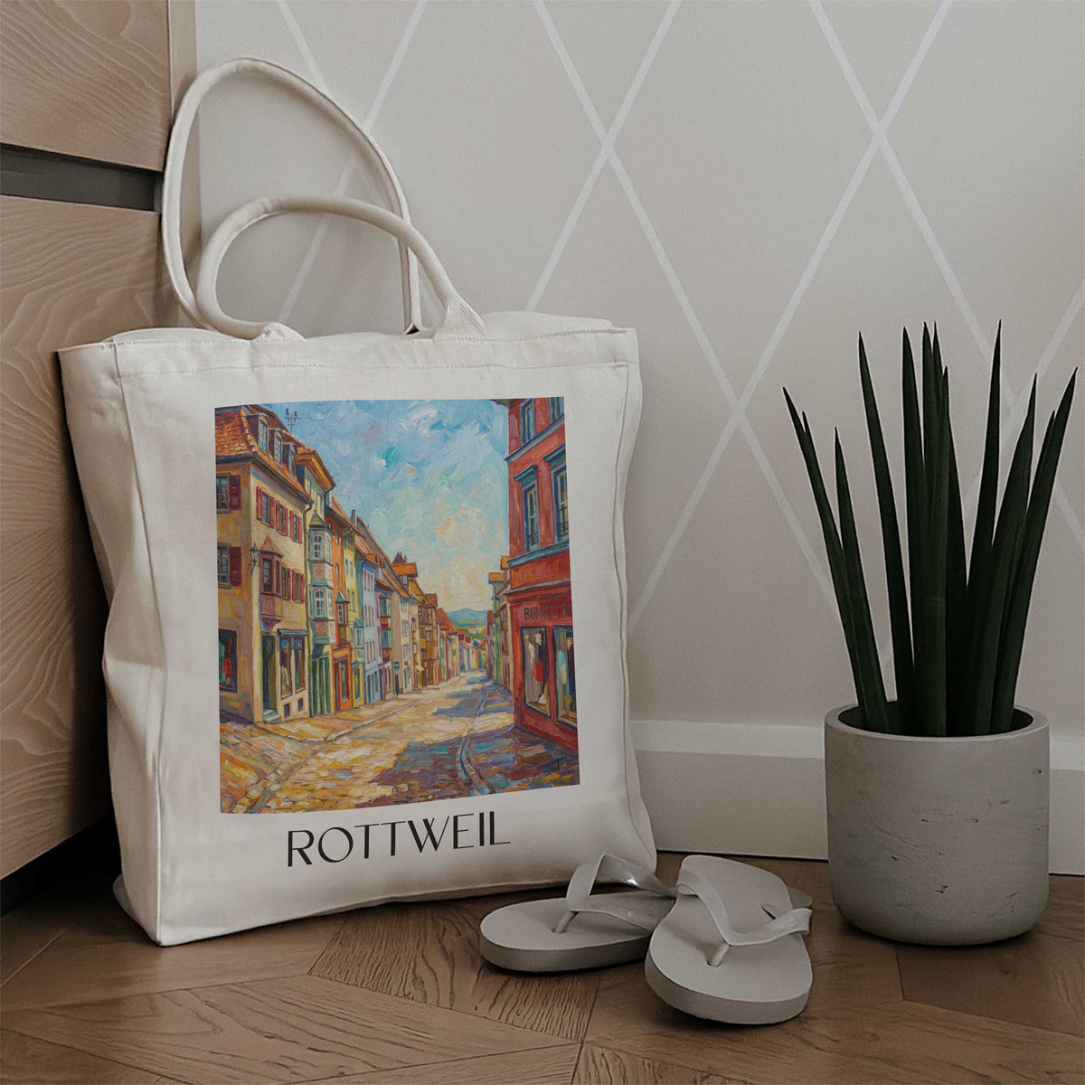 rottweil-baden-württemberg-deutschland-einkaufstasche-oil-painting-oelgemaelde