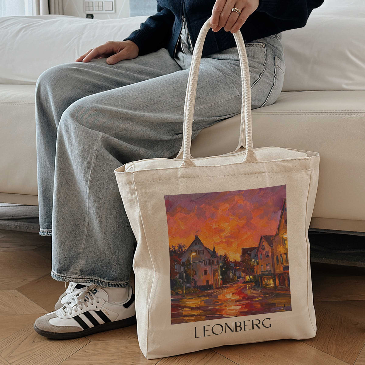 leonberg-stuttgart-deutschland-einkaufstasche-oil-painting-oelgemaelde