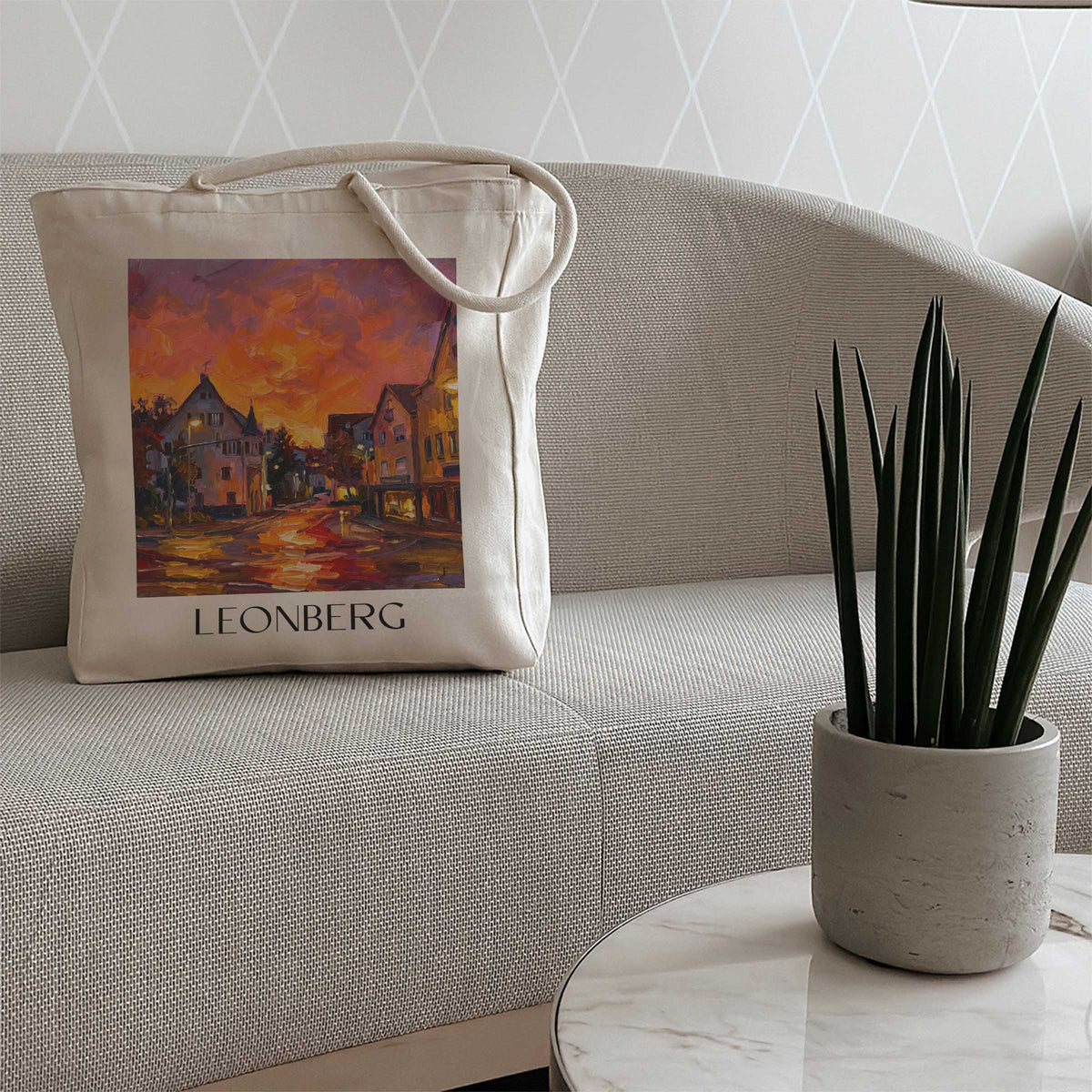 leonberg-stuttgart-deutschland-einkaufstasche-oil-painting-oelgemaelde