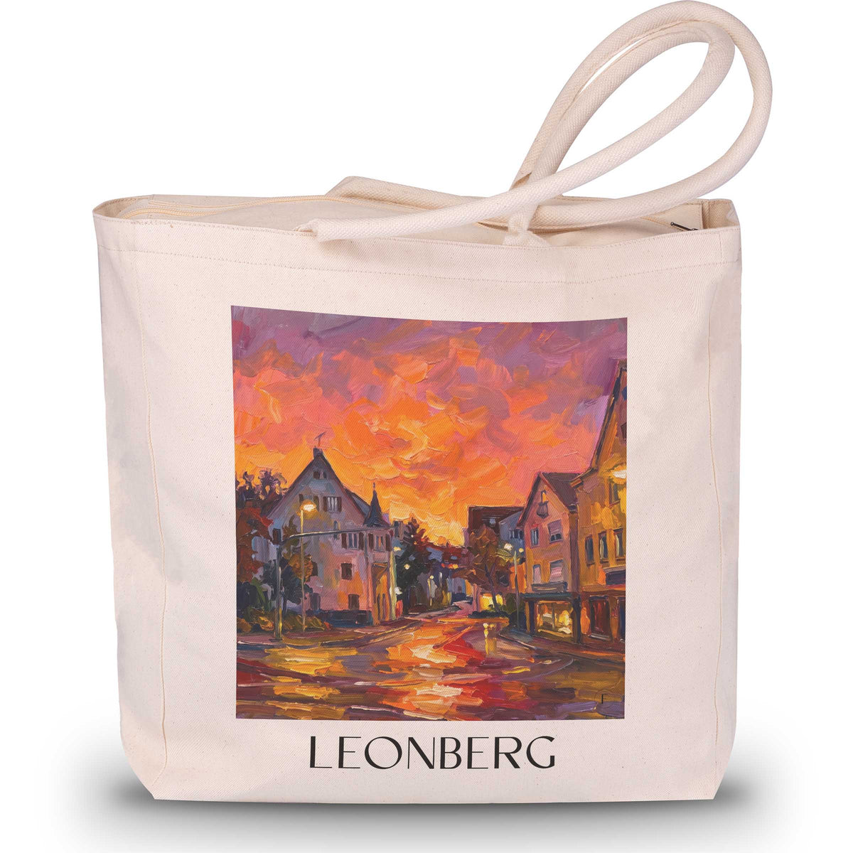 Leonberg Shopping Tasche - Stuttgart - Deutschland Tote Bag - Einkaufstasche im Ölgemälde Stil - favplace